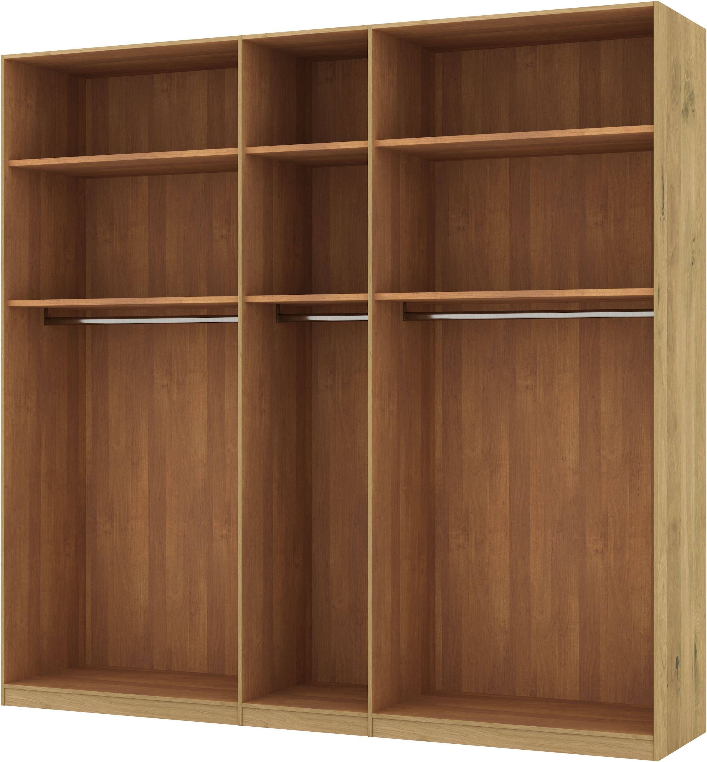 Musterring Drehtürenschrank »Savona, Kleiderschrank, Schrank, Garderobe, teilmassiv Eiche«, (mit Türdämpfern, in 5 Breiten & 2 Höhen, extra Böden, MADE IN GERMANY), Türen in Bianco-Eiche massiv, mit Querriegel, verschiedene Größen