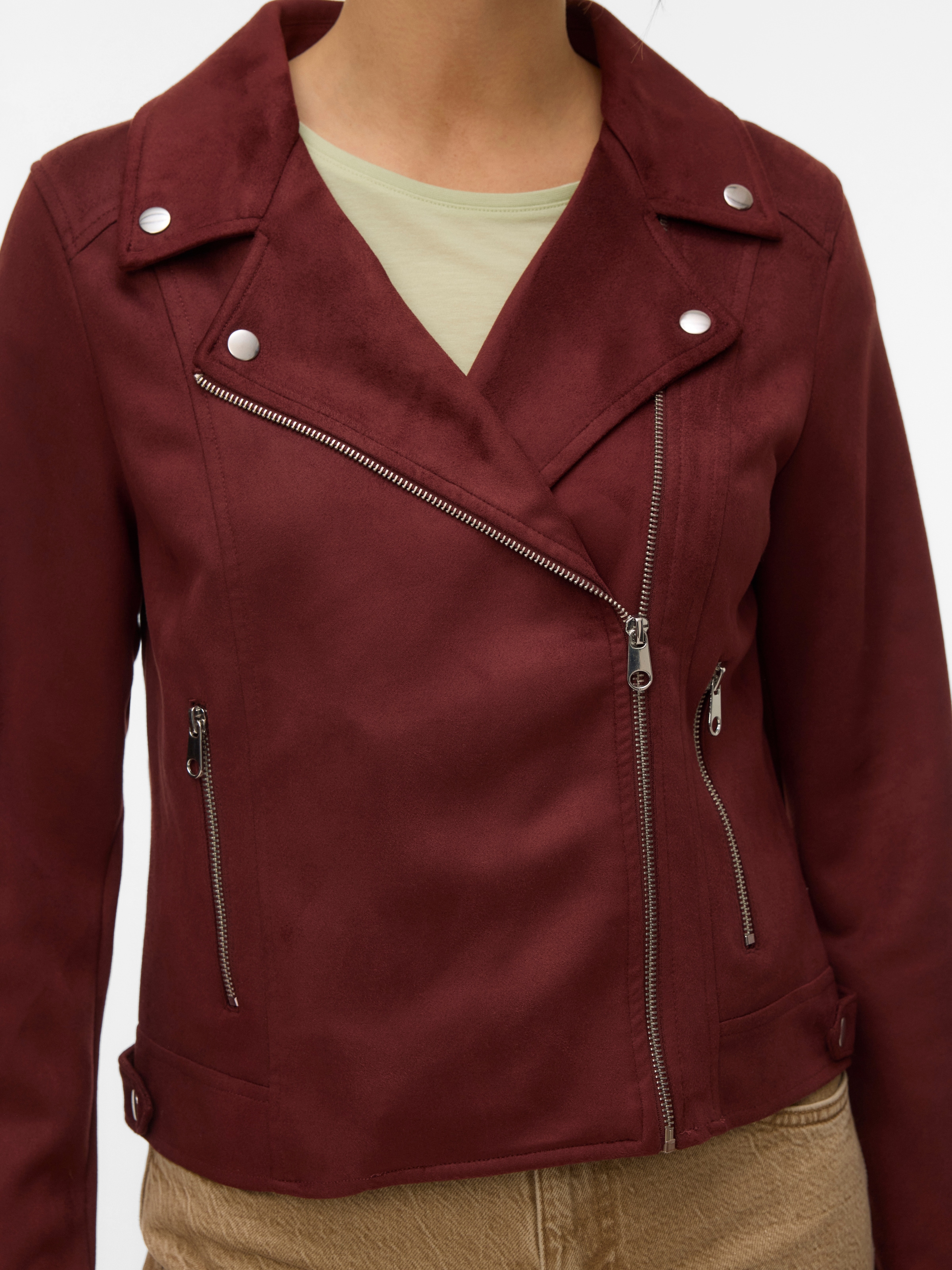 Vero Moda Bikerjacke »VMJOSE SHORT FAUX SUEDE JACKET GA NOOS« mit asymetrischem Reißverschluss