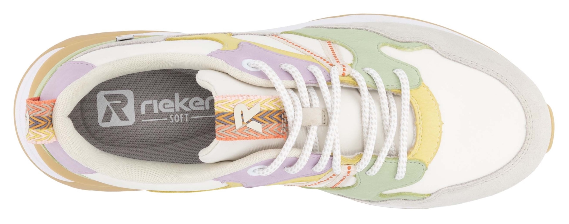RIEKER Sport Keilsneaker »Bel Air«, Freizeitschuh, Halbschuh, Schnürschuh mit herausnehmbarem Fußbett