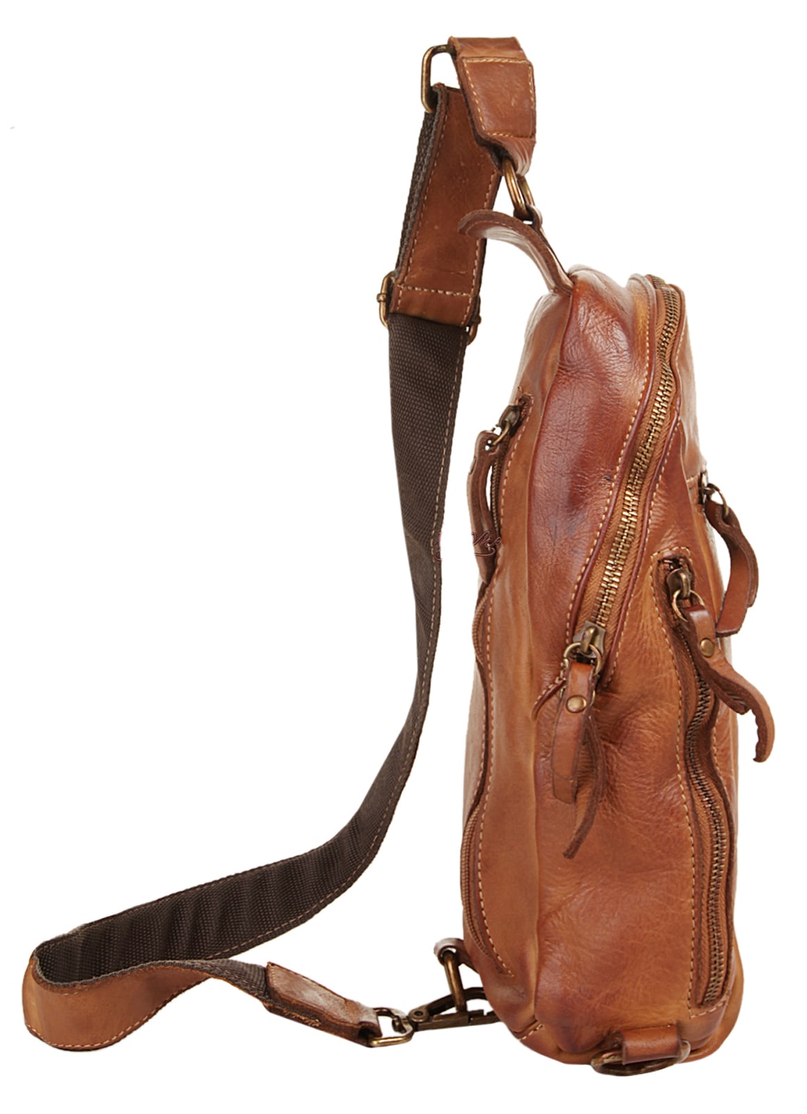 X-Zone Umhängetasche echt Leder, Made in Italy