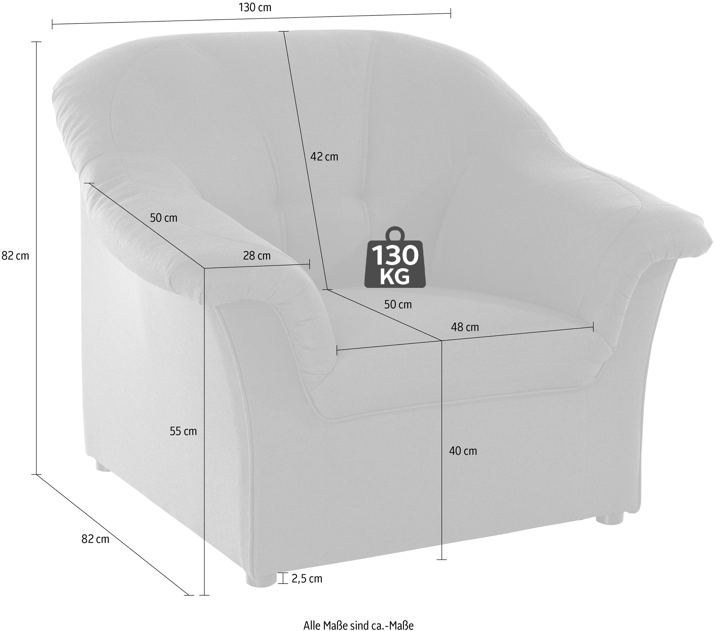 DOMO collection Sessel »Pegnitz zeitlos, elegant und bequem«