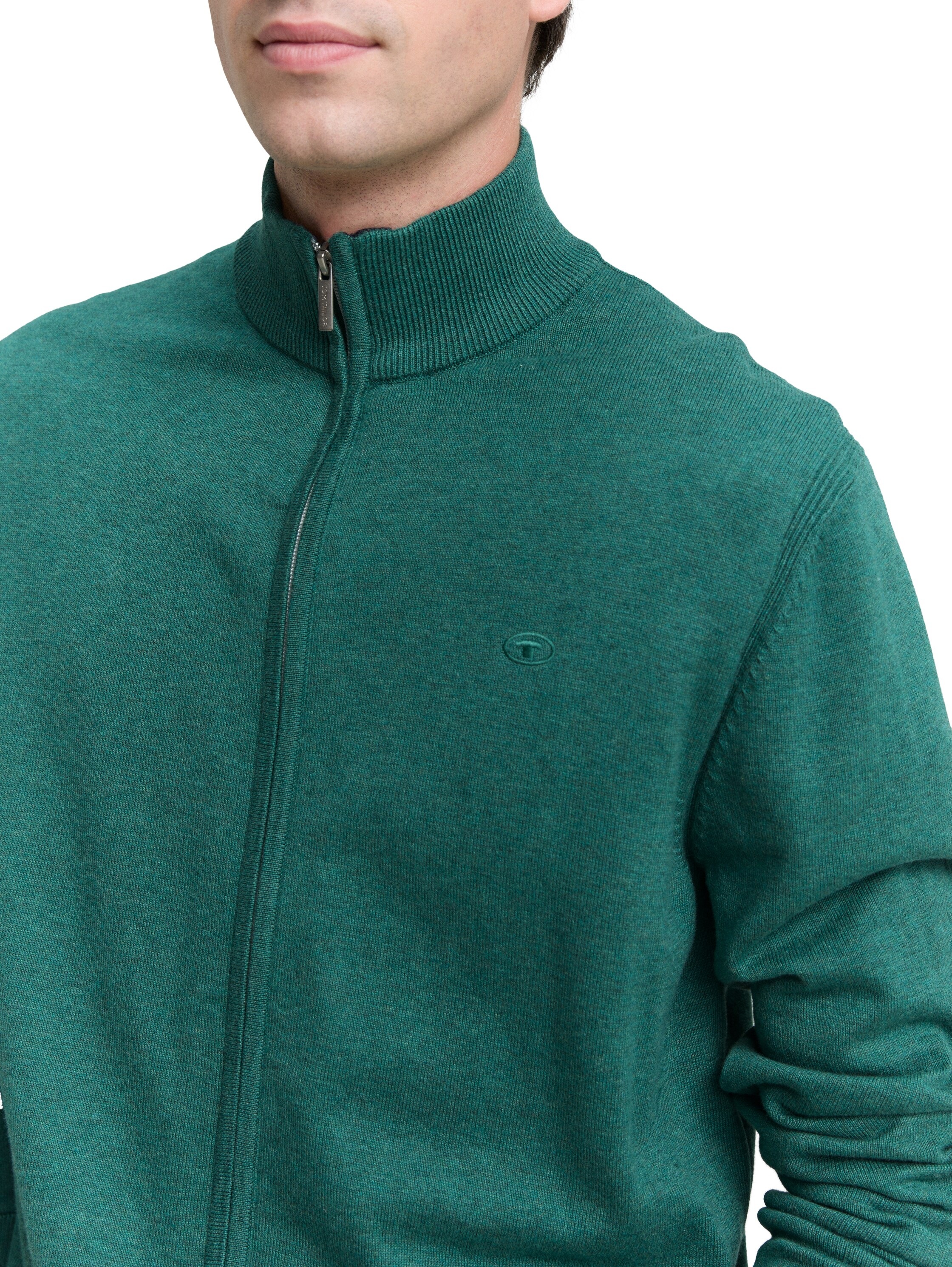 TOM TAILOR Strickjacke mit Logo Stickerei