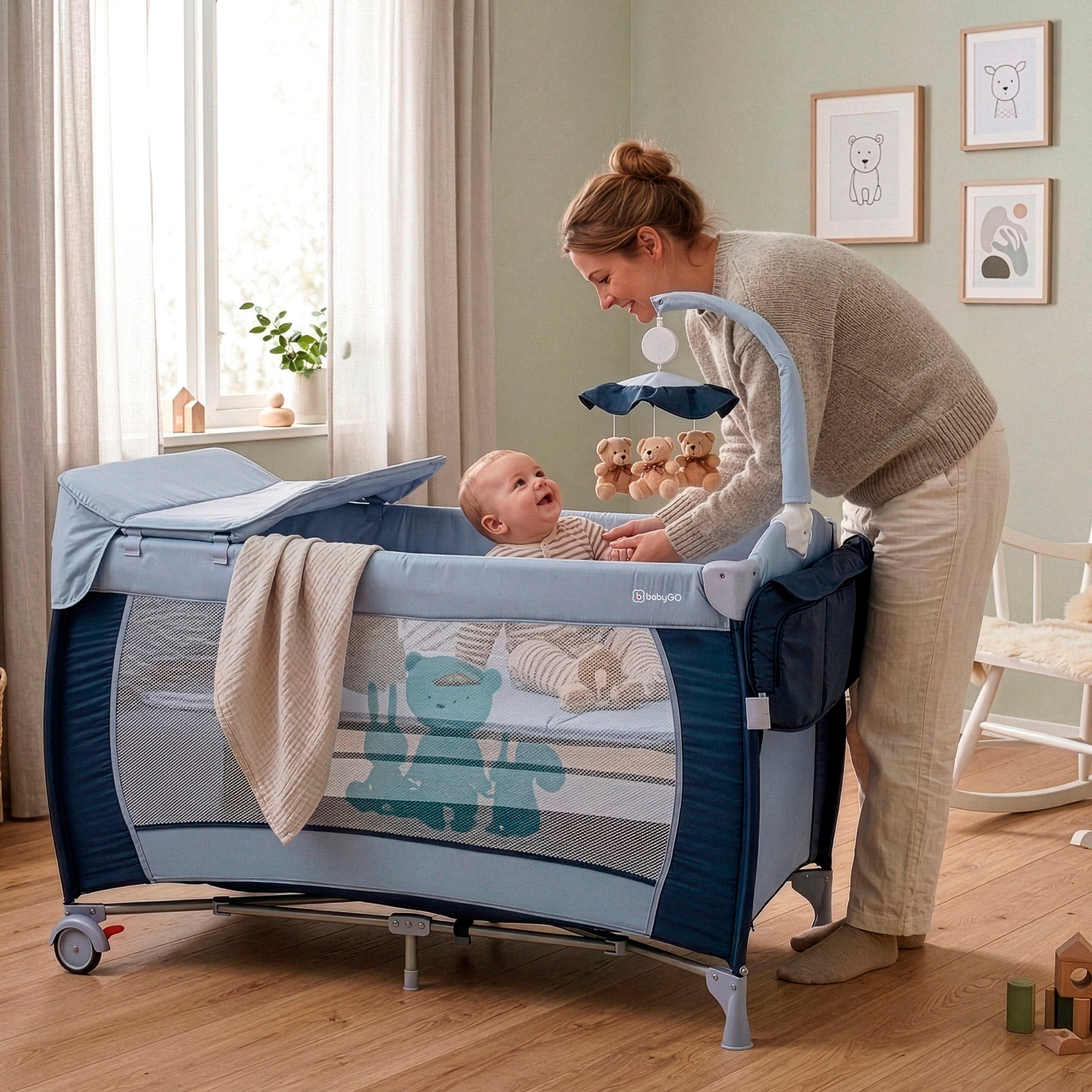 BabyGo »Sleeper Deluxe, beige« mit Musik-Mobile