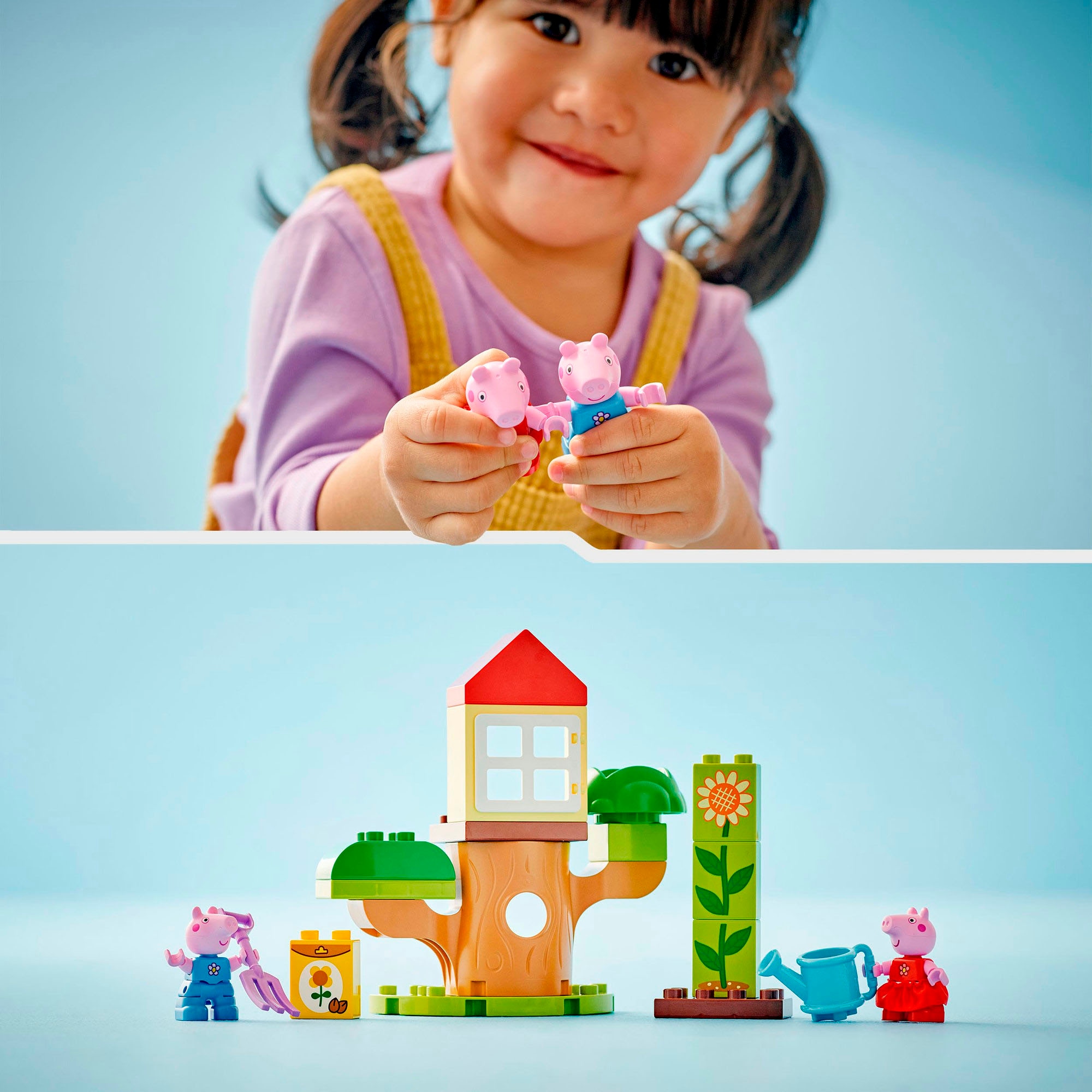 LEGO® Konstruktionsspielsteine »Peppas Garten mit Baumhaus (10431), LEGO DUPLO Peppa Pig«, (20 St.), Made in Europe