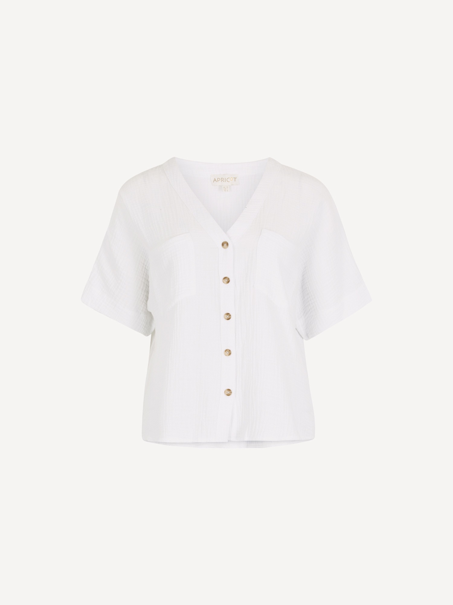 Apricot Blusentop »Strukturierte Bluse mit V-Ausschnitt« Einfarbig
