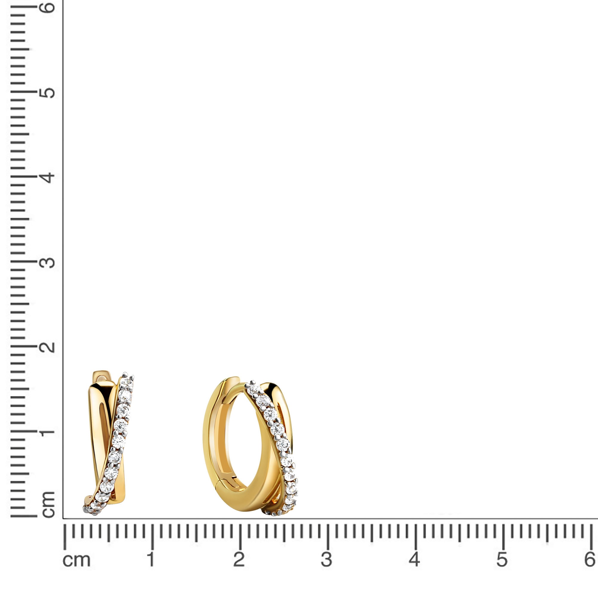 Firetti Paar Creolen »Schmuck Geschenk Gold 375 Ohrschmuck Ohrringe bicolor«, mit Zirkonia (synth.)