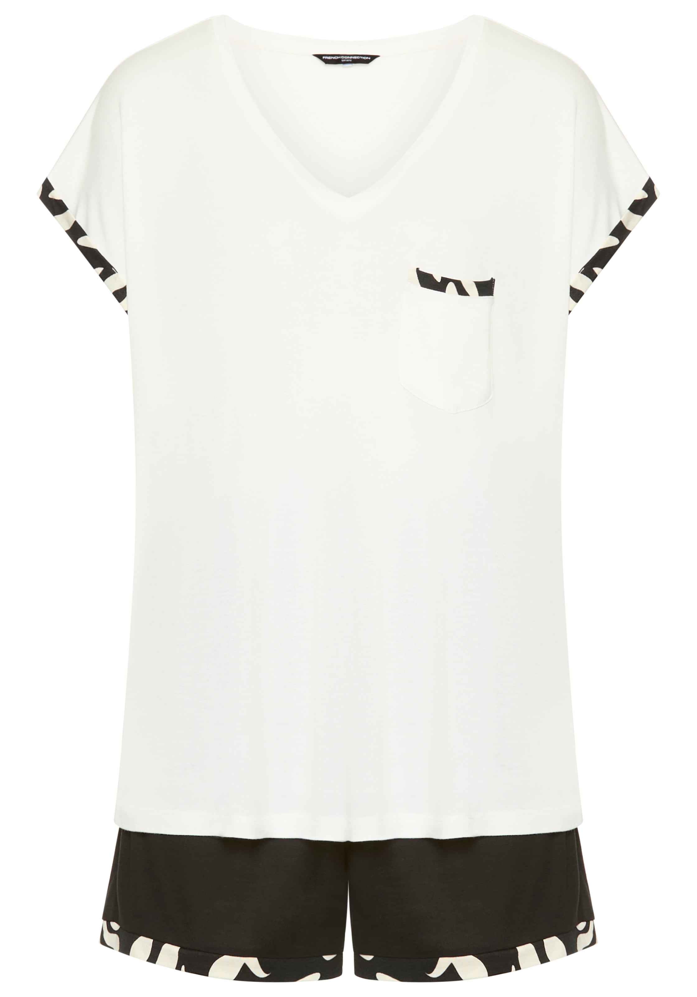 French Connection Shorty 2 im zeitlosen Schwarz-Weiß-Look