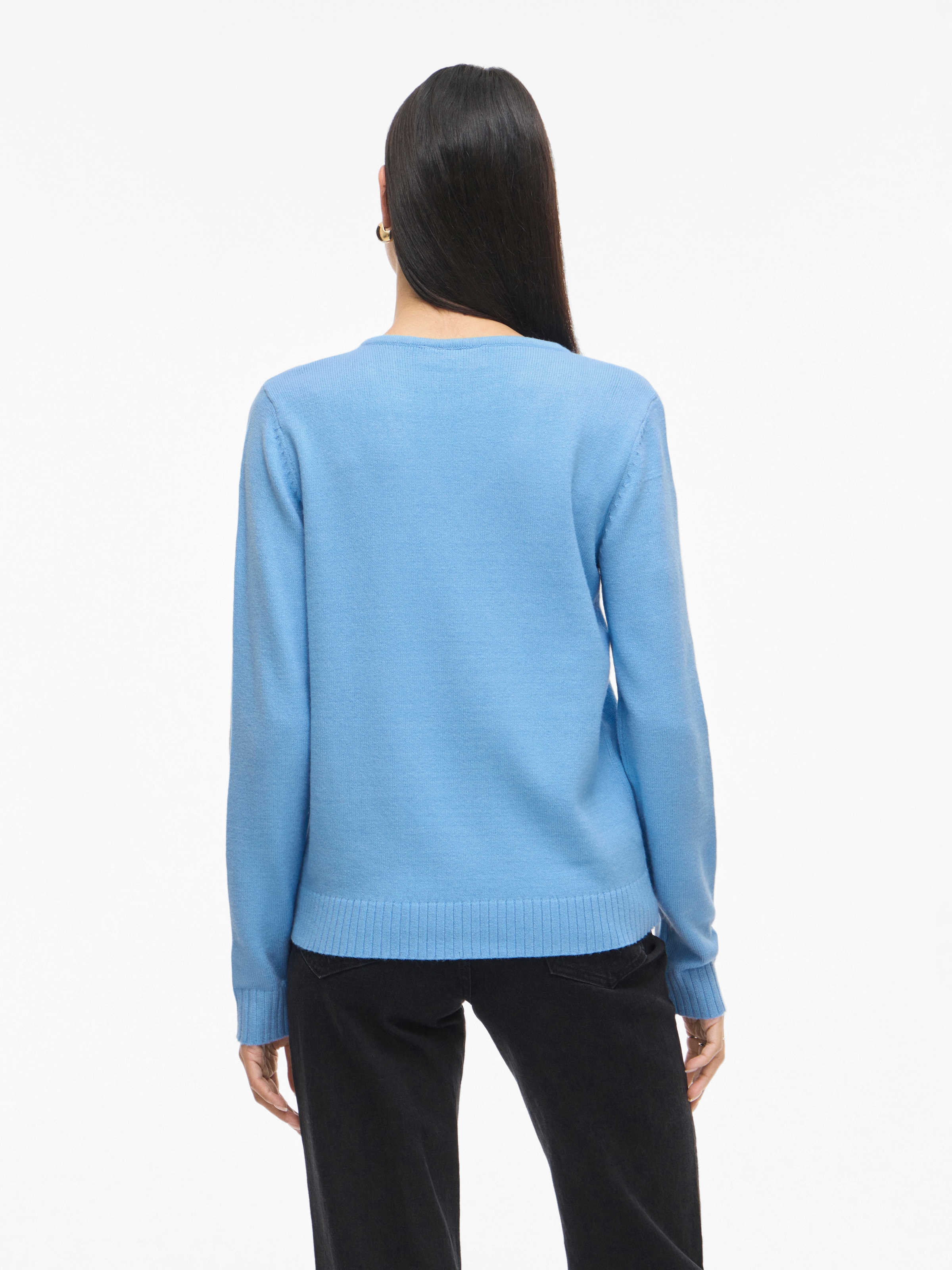 Vila V-Ausschnitt-Pullover »VIRIL V-NECK L/S  KNIT TOP - NOOS« Materialmix, regular fit