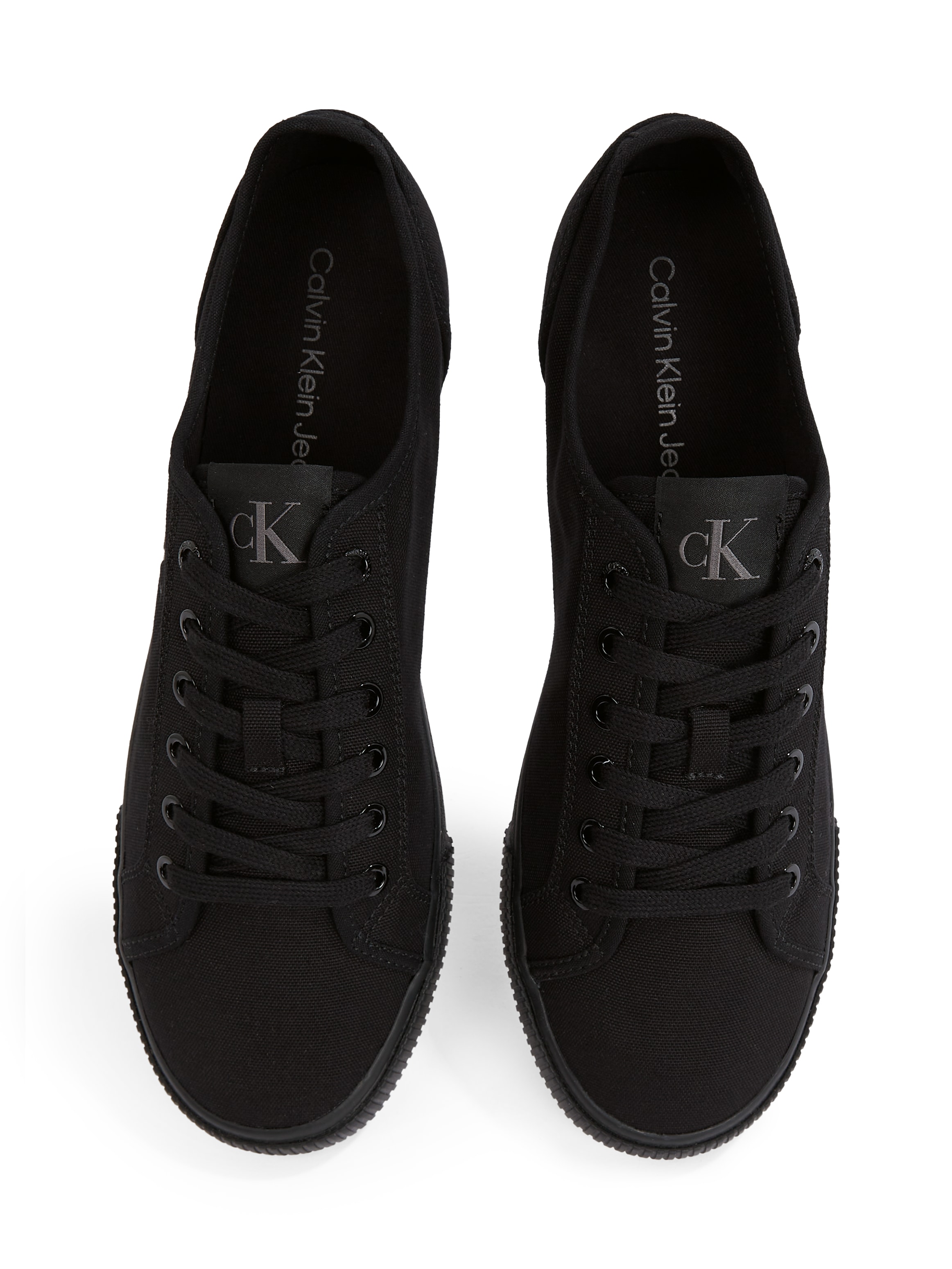 Calvin Klein Jeans Sneaker »ESS VULC LOW MG CANVAS«, Schnürschuh, Halbschuh, Freizeitschuh in klassischer Optik