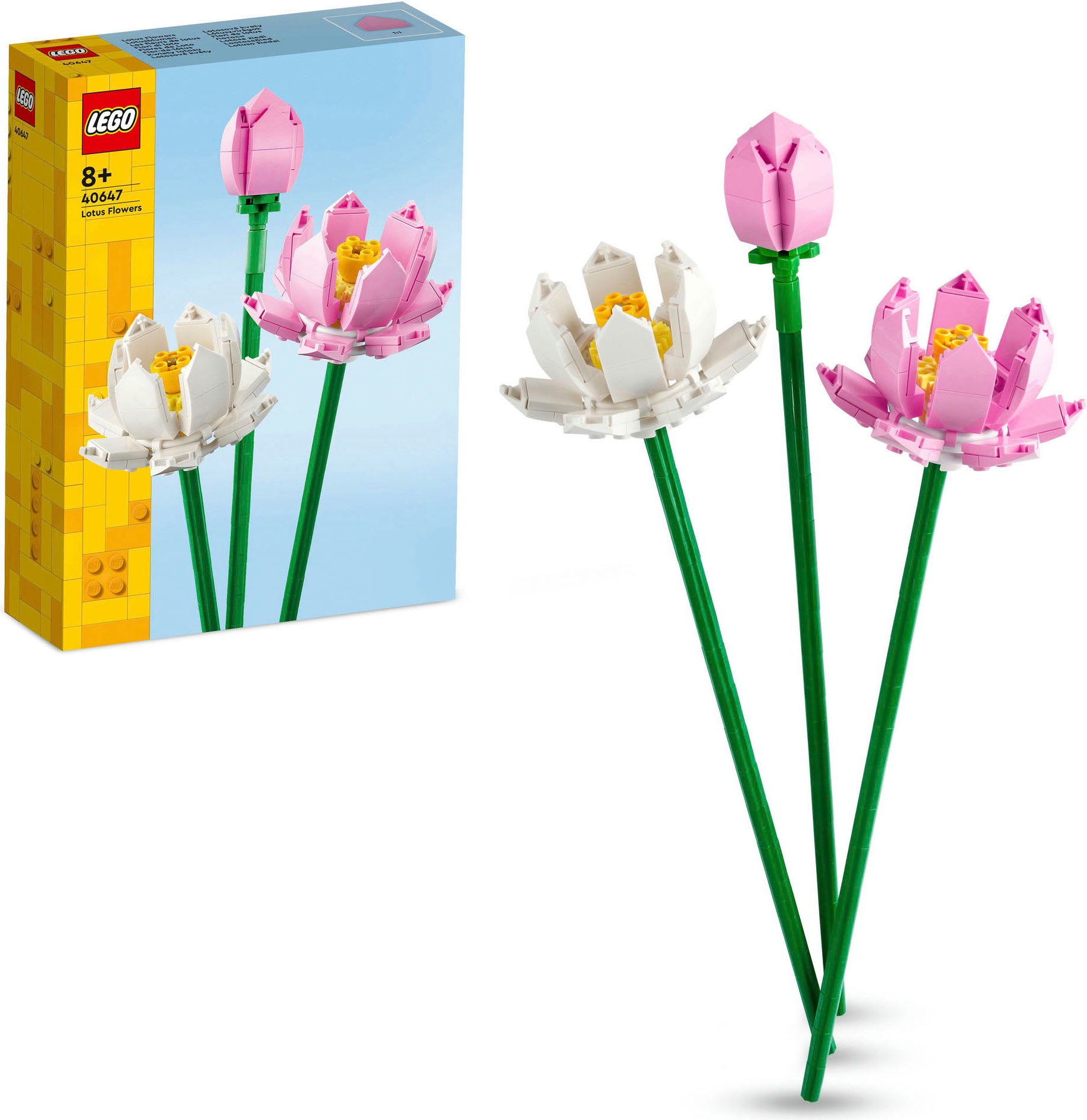 LEGO® Konstruktionsspielsteine »Lotusblumen (40647), LEGO Iconic«, (220 St.), Made in Europe