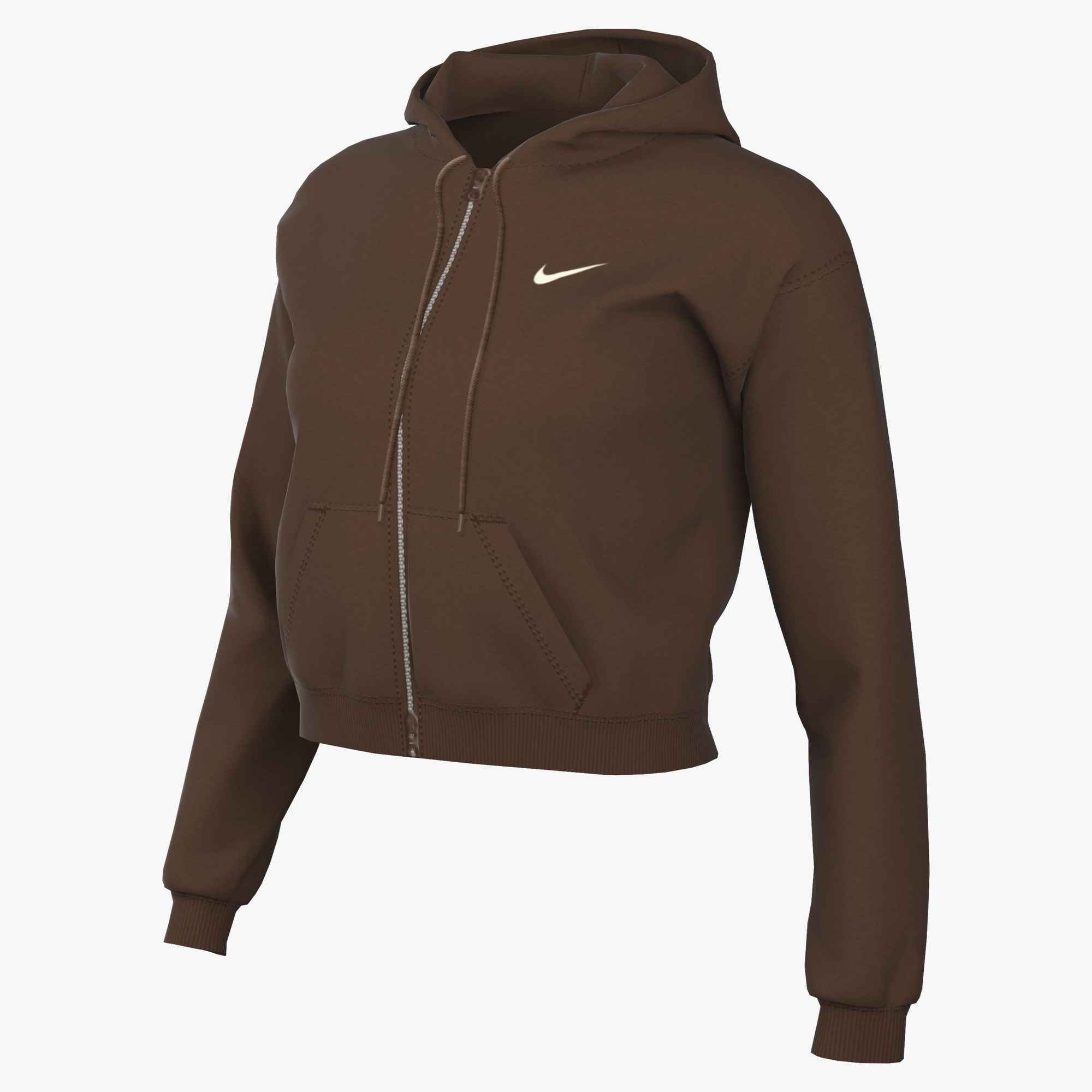 Nike Sportswear Kapuzensweatjacke »W NK STDO FLC MW OS CRP FZ HDY« mit Kapuze, Langarm, aus angerauter Sweatware, normale Schnittform