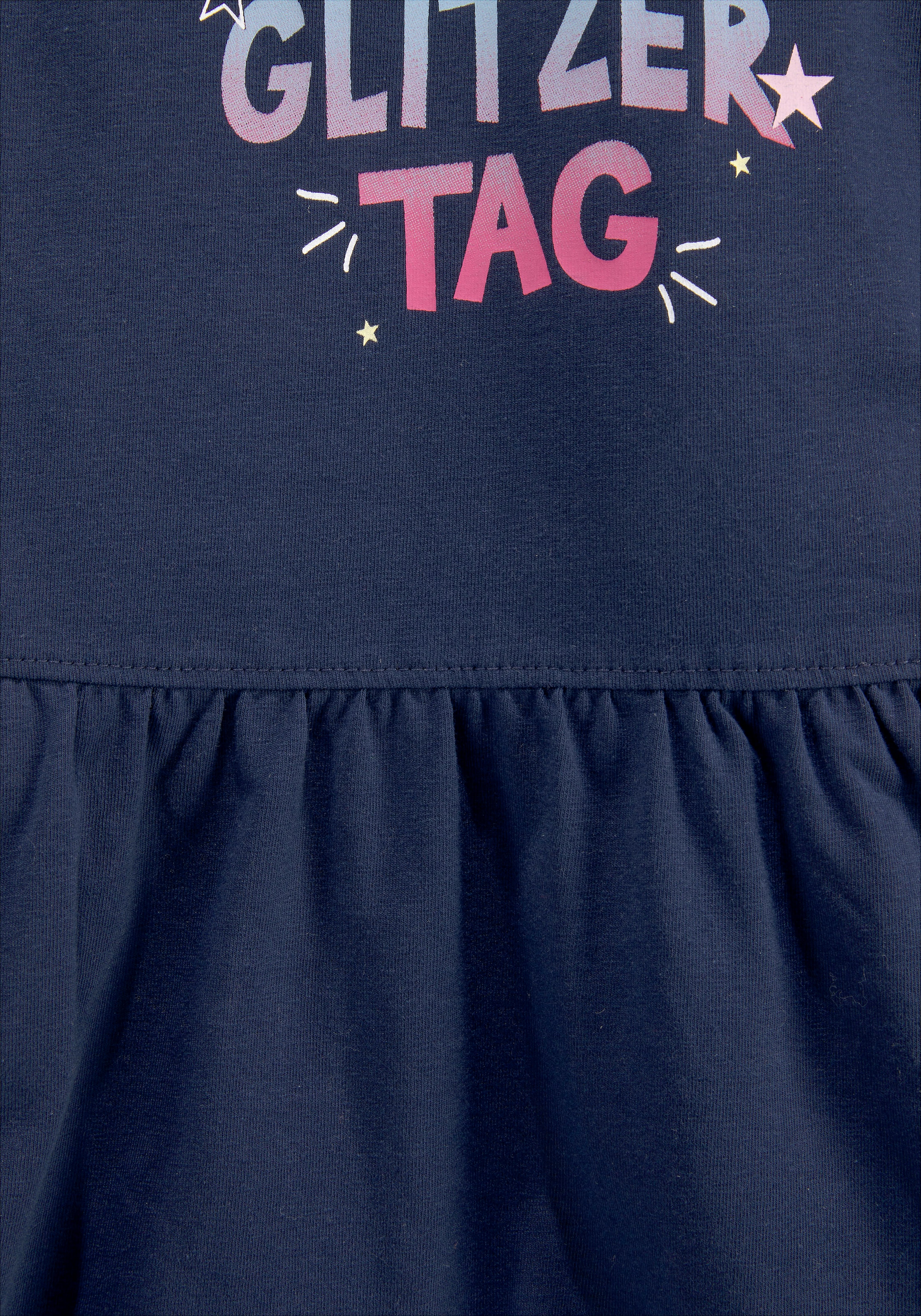KIDSWORLD Jerseykleid »HAPPY GLITZER TAG«, mit glitzerndem Print kaufen bei  OTTO | Sommerkleider