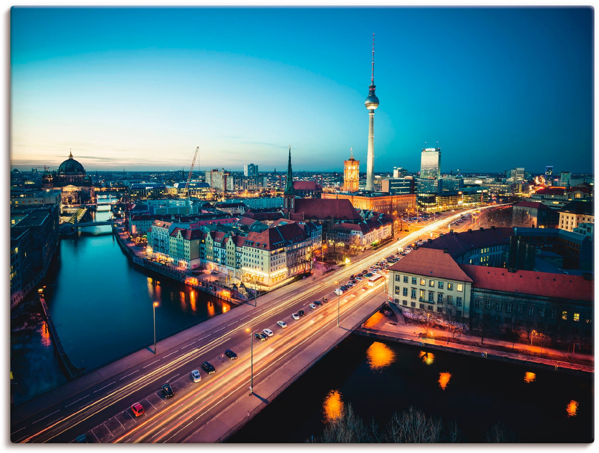 Artland Wandbild »Berlin Cityscape am Abend«, Deutschland, (1 St.), als  Alubild, Leinwandbild, Wandaufkleber oder Poster in versch. Größen online  bei OTTO