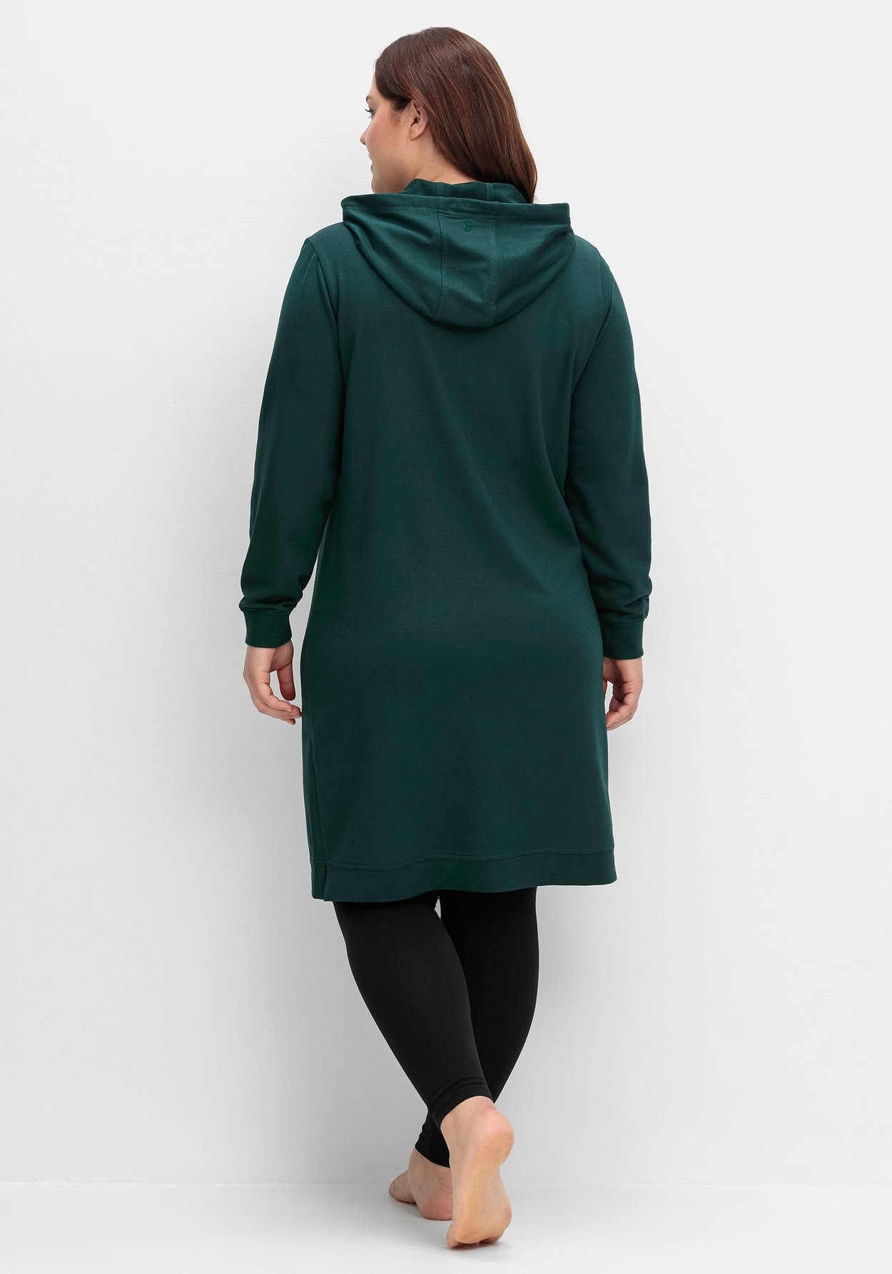 Sheego Sweatkleid »Kniefreies Kapuzensweatkleid mit Kapuze und Kängurutasche«