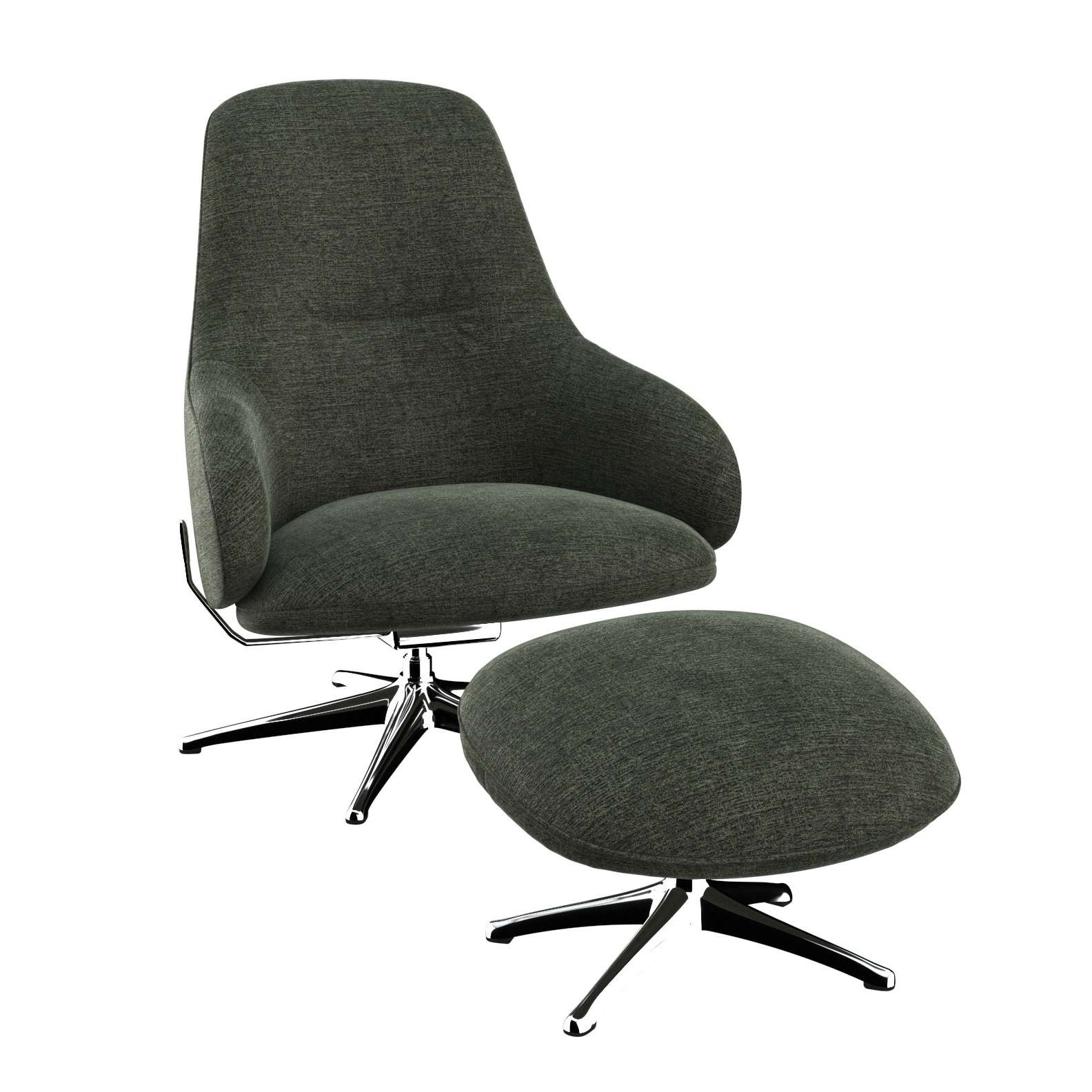 FLEXLUX Drehsessel »Falcone, TV-Loungesessel, Fernsehsessel, Polstersessel,«, Liegefunktion, drehbar, Fuß Alu