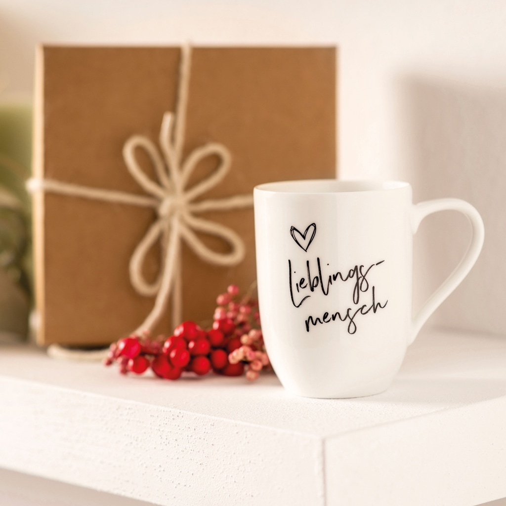 Villeroy & Boch Becher »Becher mit Henkel 'Lieblingsmensch' Statement 290 ml 6er Set weiß«