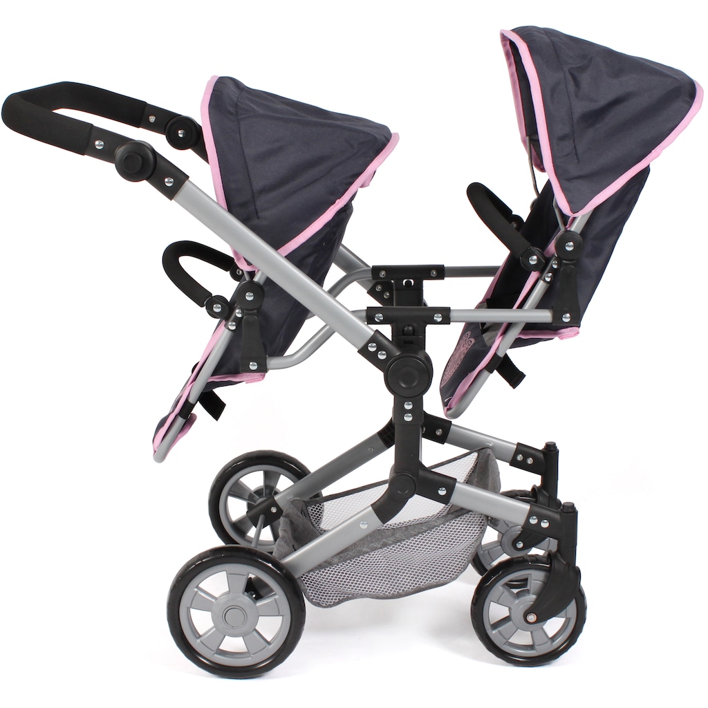 CHIC2000 Puppen-Zwillingsbuggy »Linus Duo, Grau-Navy«