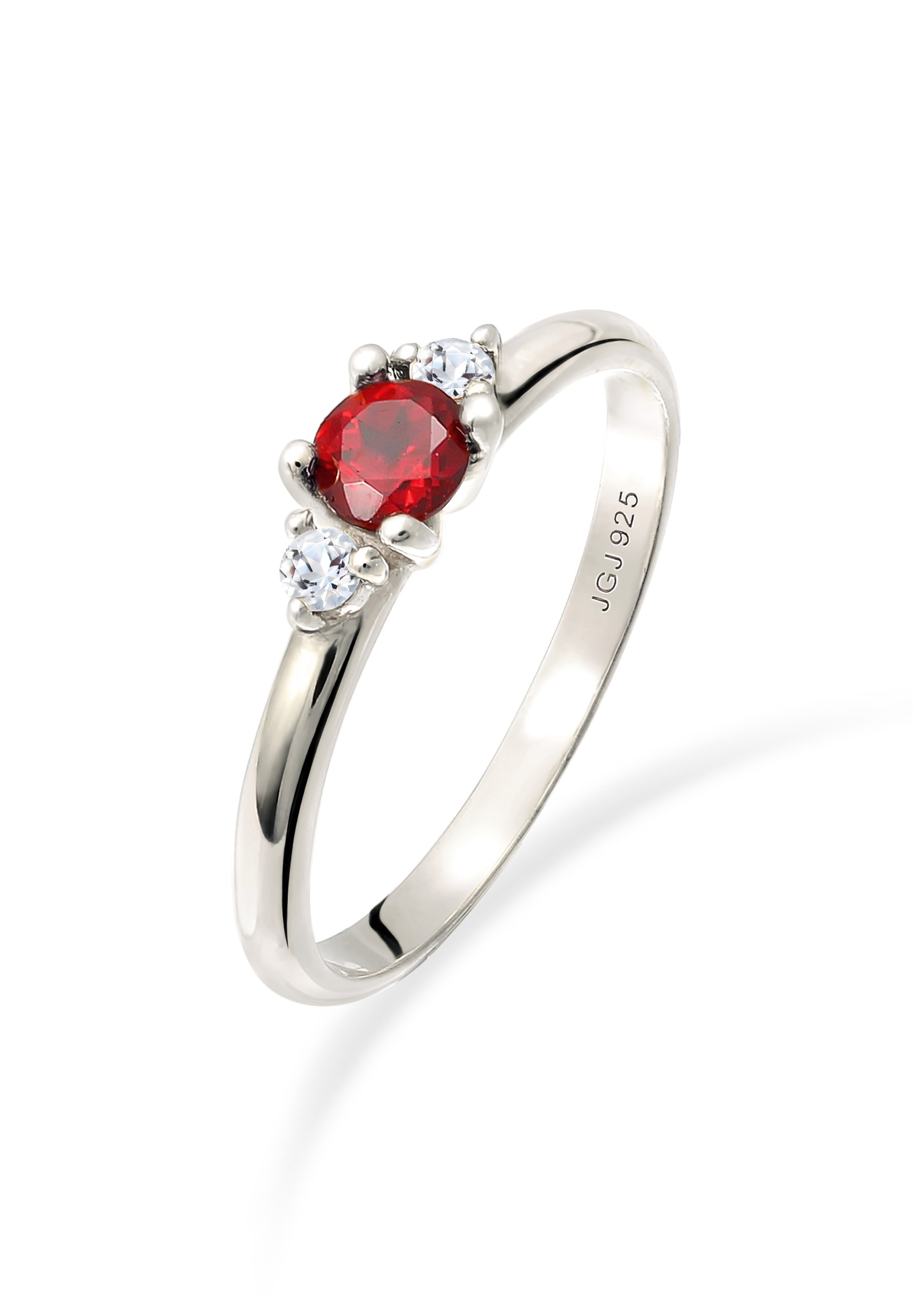 Elli Premium Silberring »Ring Granat Topas Edelstein Klassik Rund 925 Silber«