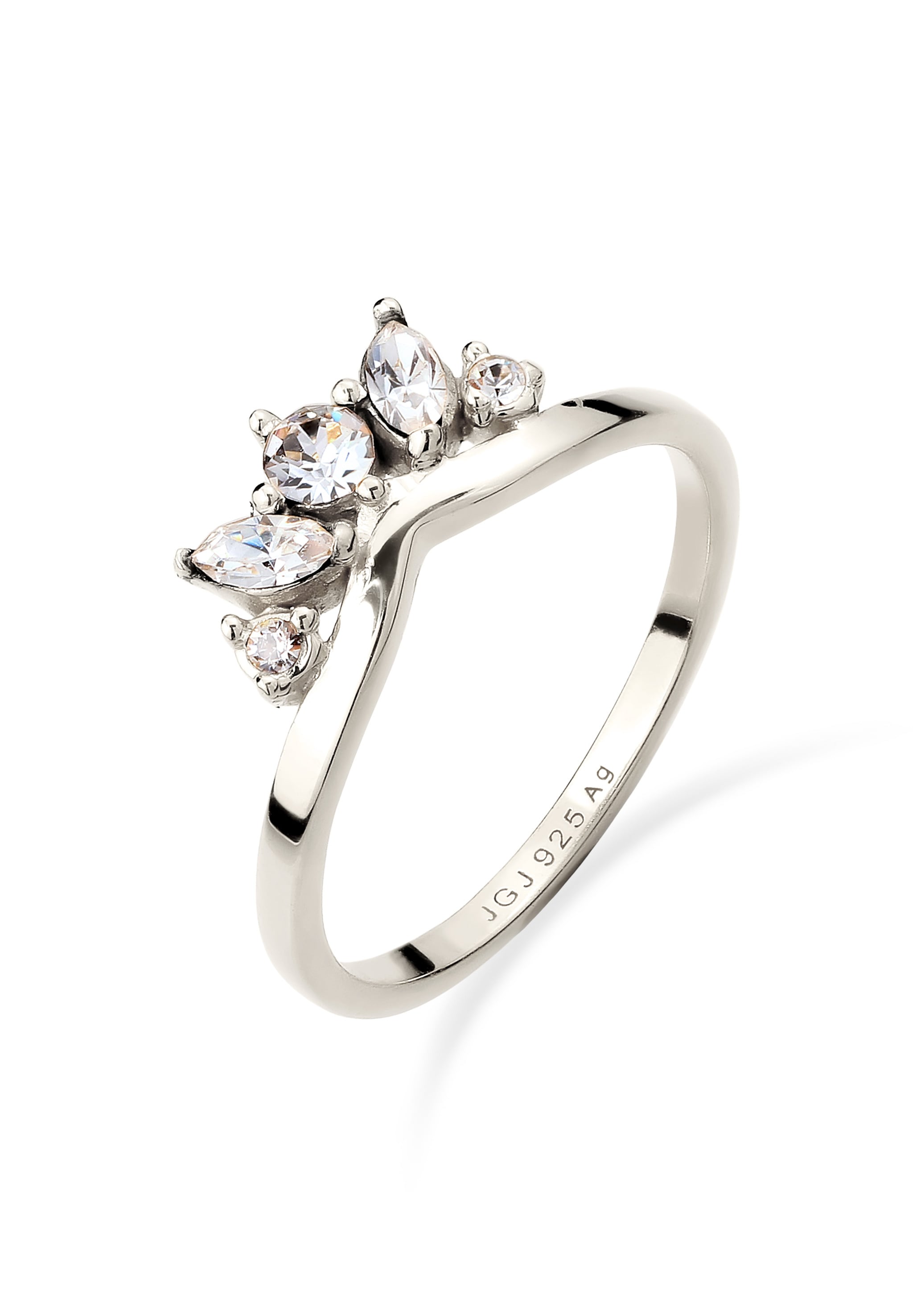 Elli Silberring »Ring Krone mit Kristallen von Swarovski® 925 Sterling Silber«