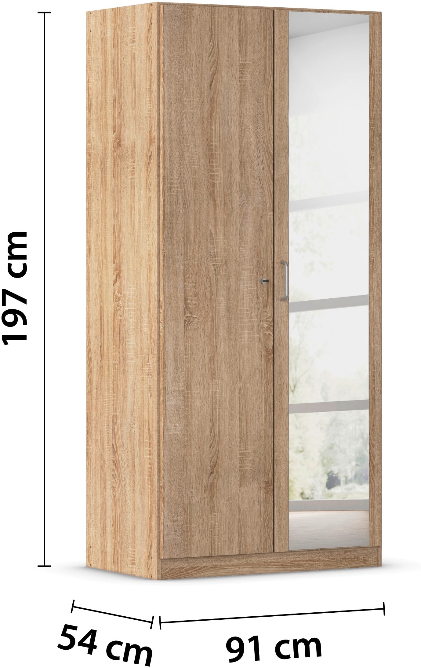 rauch Kleiderschrank »Schrank Garderobe Garderobenschrank Putzschrank Wäscheschrank BERGHEIM« Breite/Höhe/Tiefe: 91/197/54 cm, mit viel Stauraum, rechte Tür abschließbar 2 Schlüssel MADE IN GERMANY