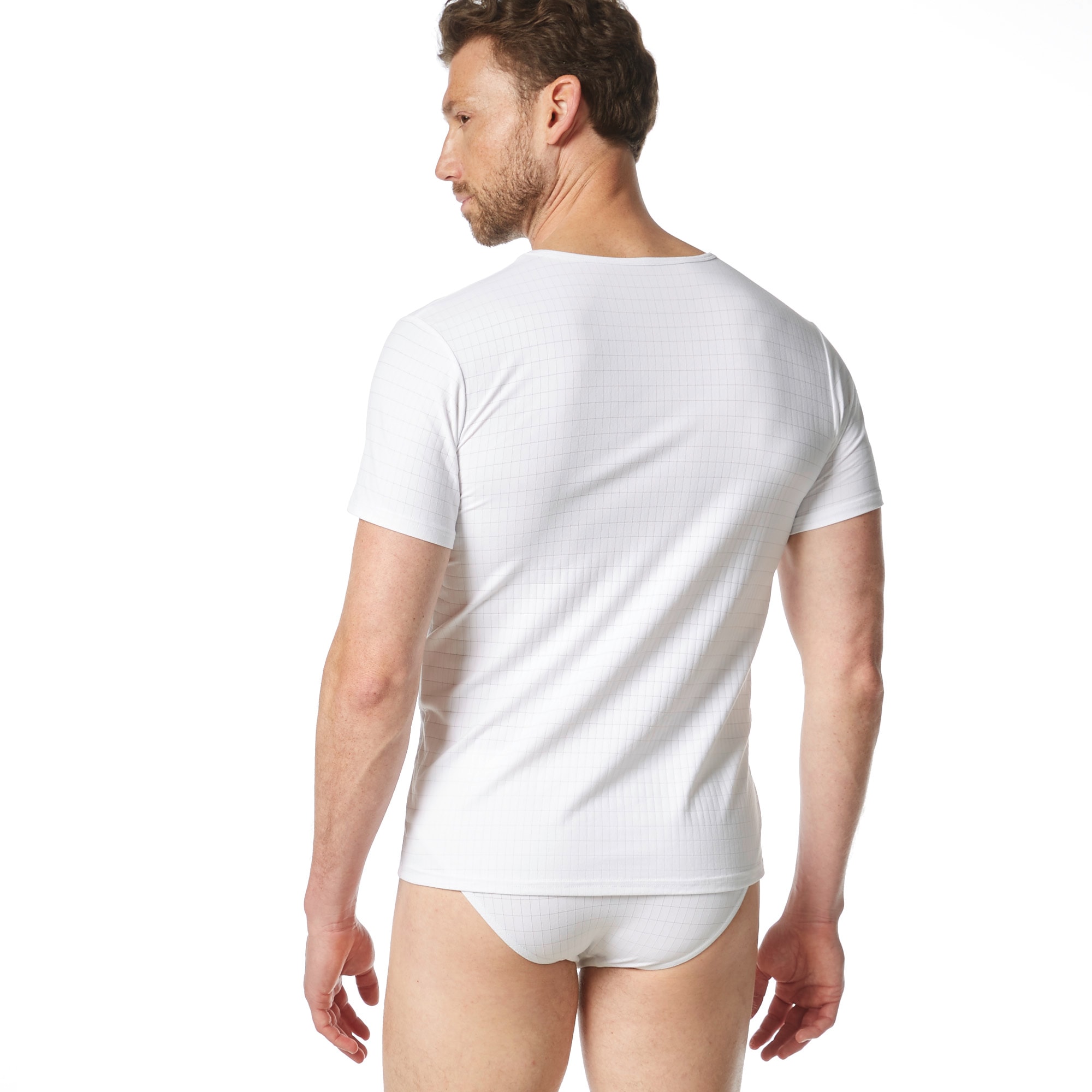Bruno Banani Rundhalsshirt »CHECK LINE 2.0« hüftbedeckend, elastisch