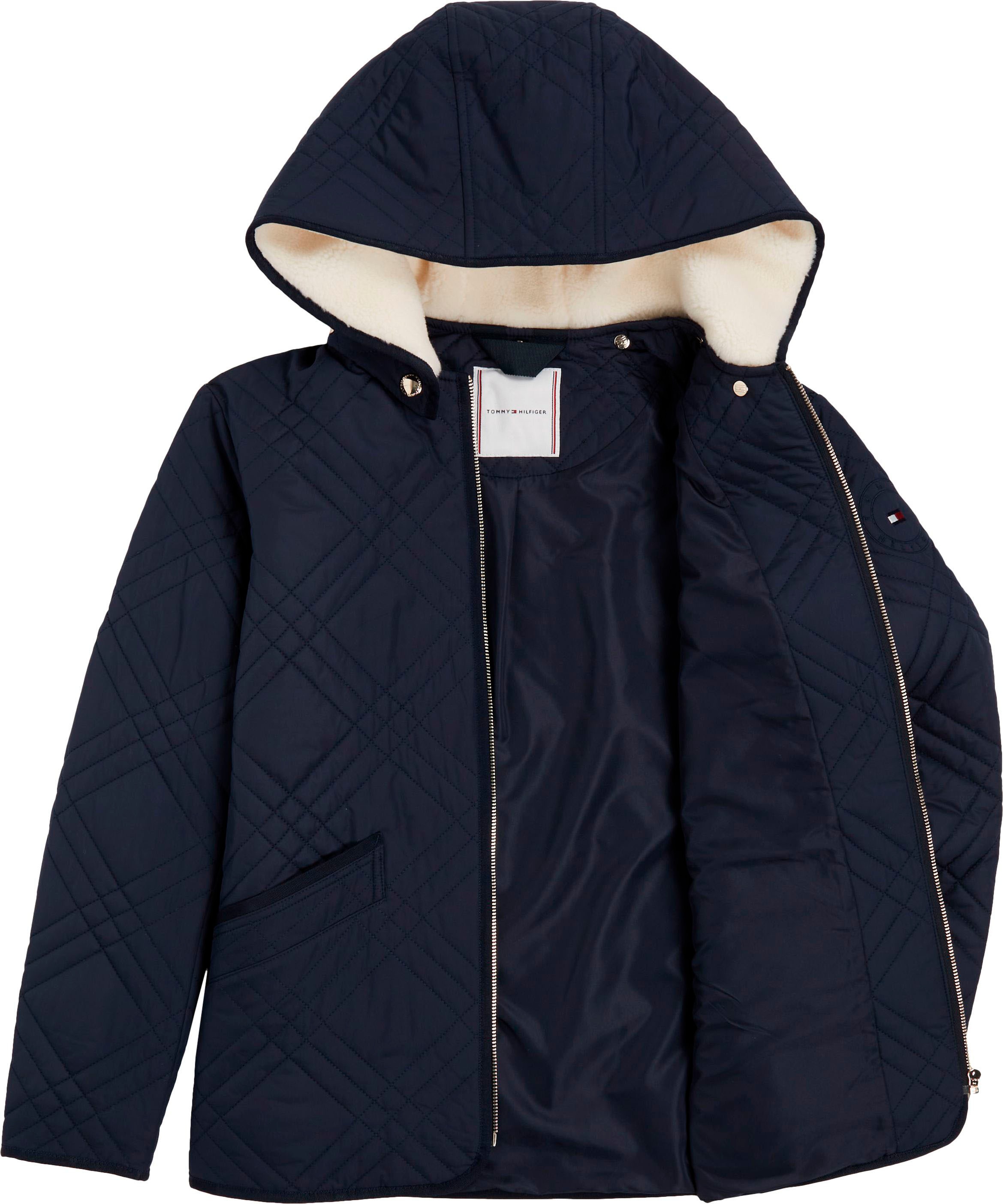 Tommy Hilfiger Steppjacke, mit Kapuze, mit Markenlabel