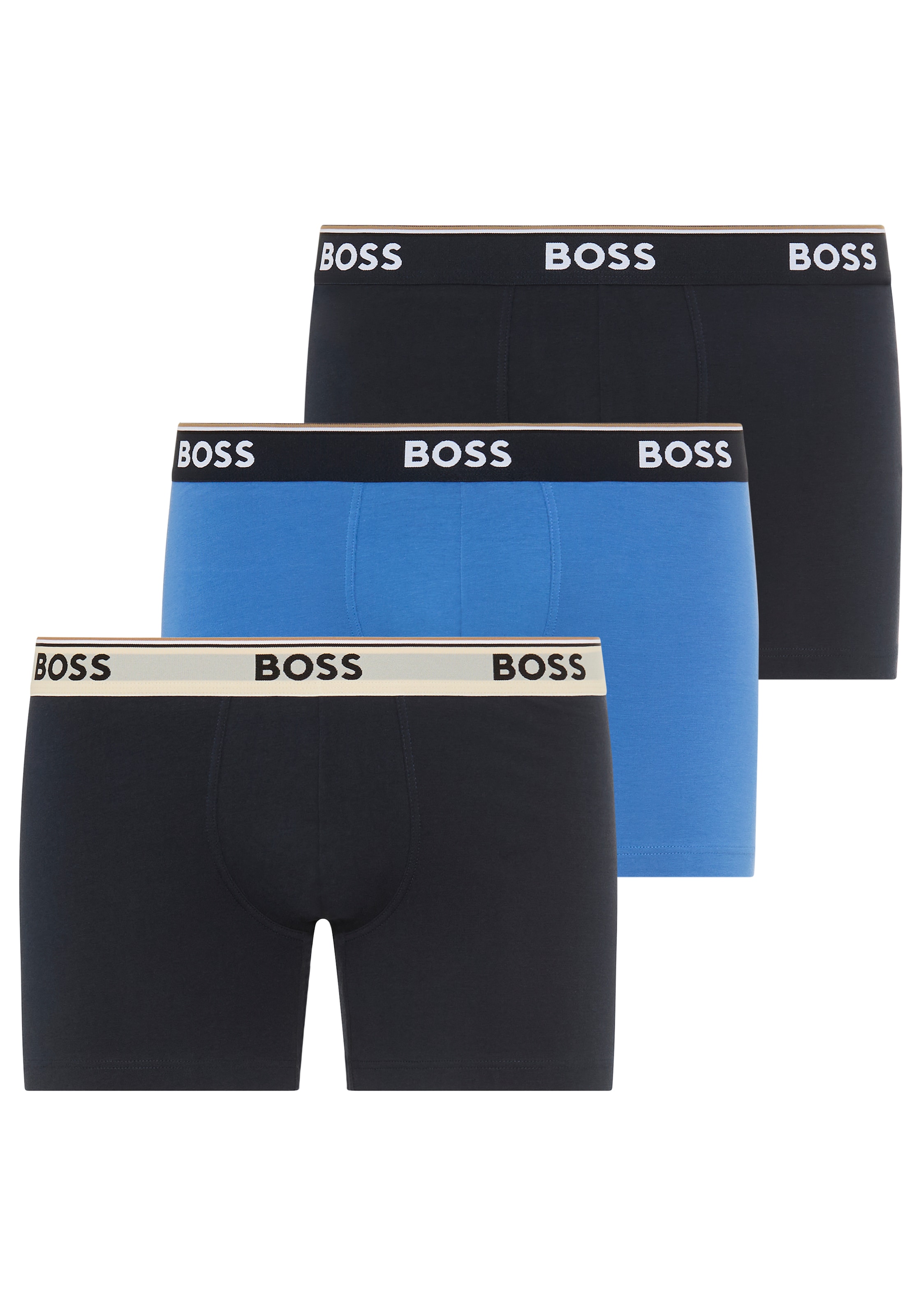 BOSS Boxershorts Packung, 3 Stk. aus bequemer Stretch-Baumwolle, körpernah, mittlere Bundhöhe