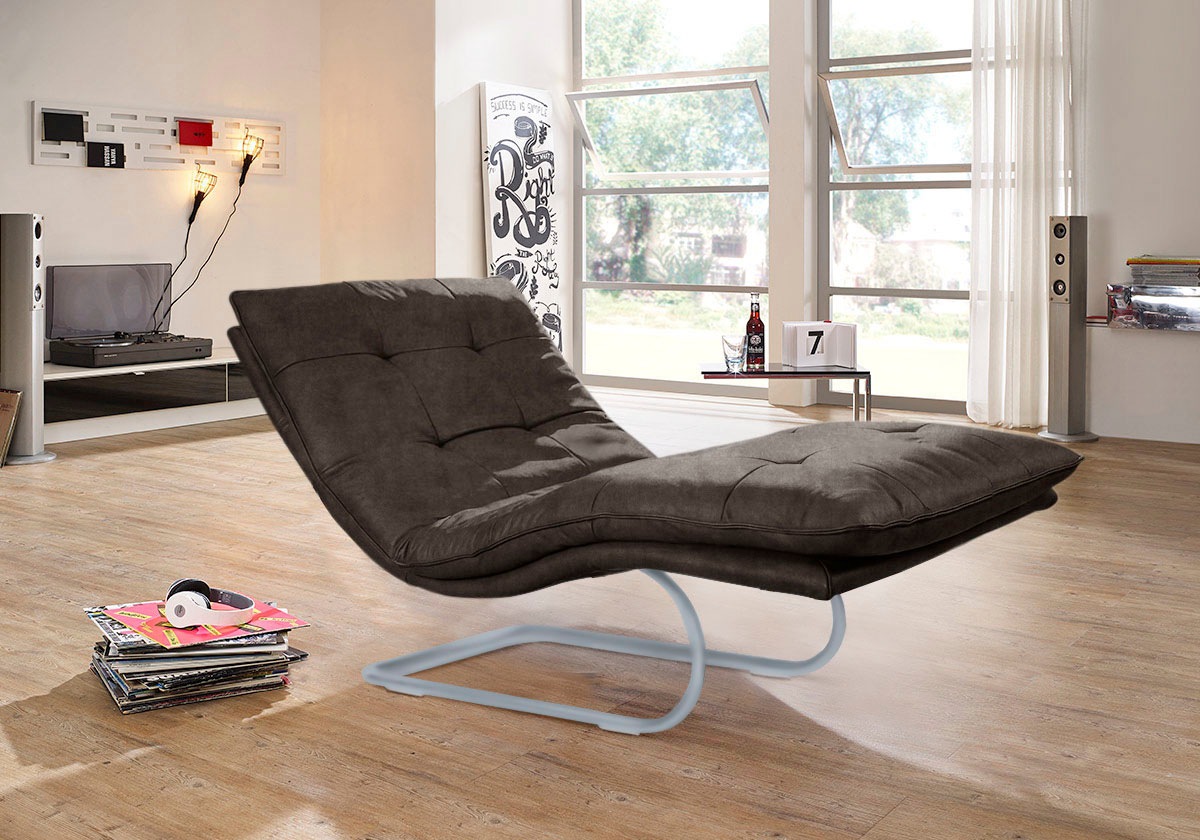 W.SCHILLIG Relaxliege »daily dreams«, in Waffelkissen-Optik, wahlweise mit Motor, silber matt, in 2 Breiten