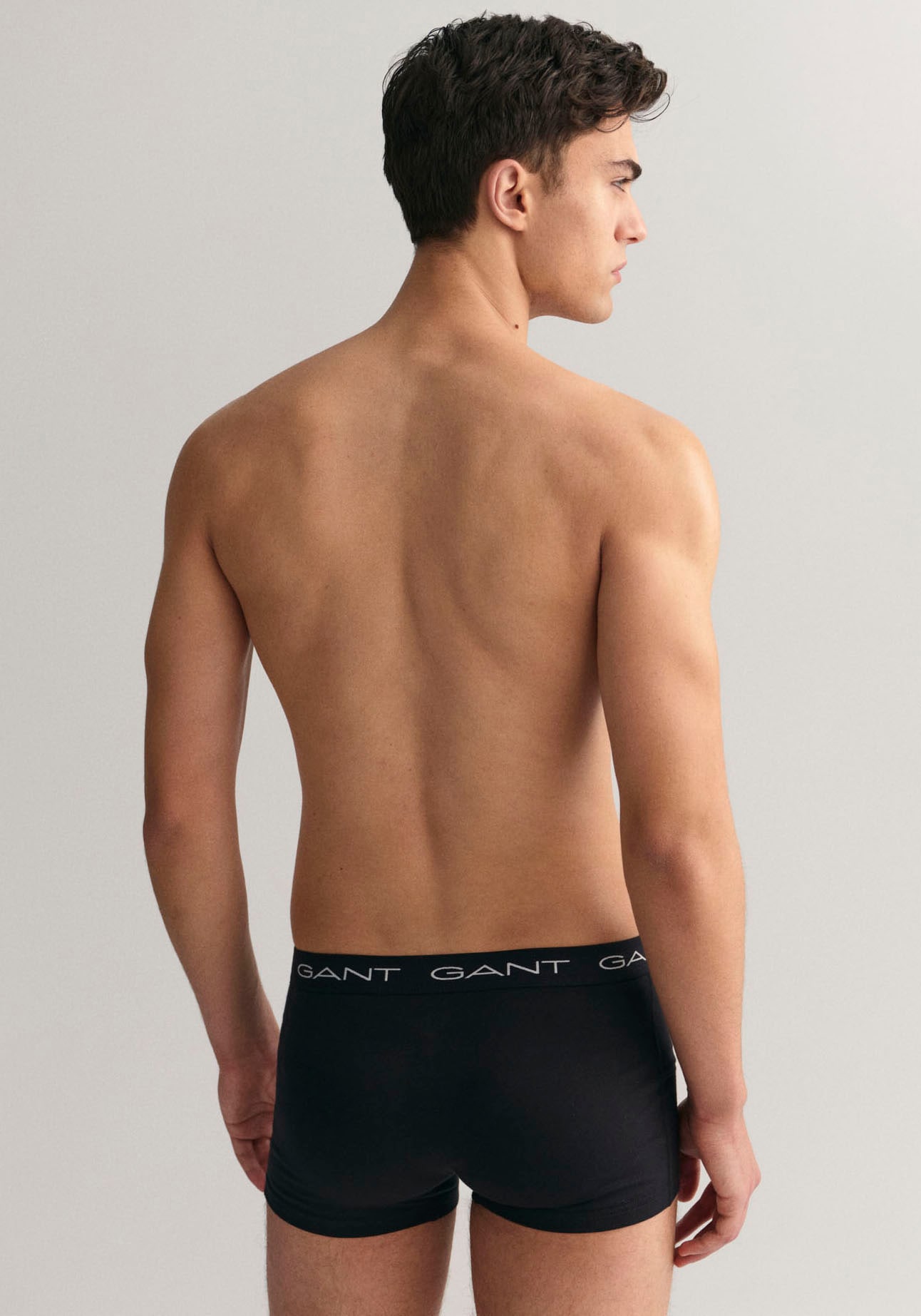 Gant Boxershorts, (Packung, 3 St., 3), mit elastischem Logobund