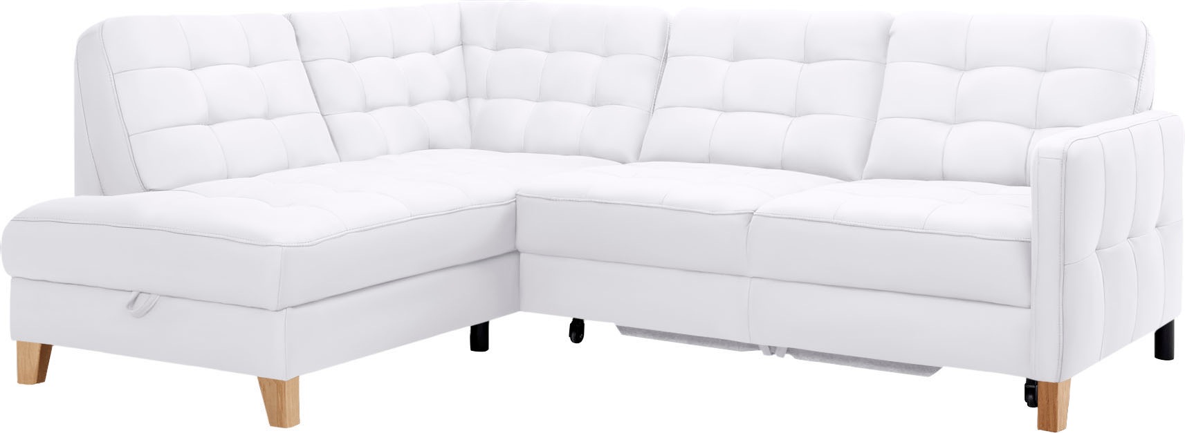 exxpo - sofa fashion Ecksofa »Elio, kompakt und komfortabel, bequem, zeitloses Design, L-Form«, wahlweise mit Bettfunktion und Bettkasten