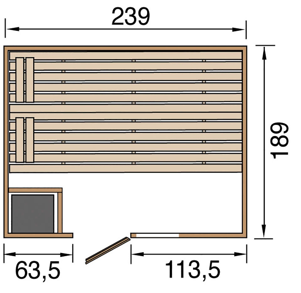 weka Sauna »Valida«, 9 kW-Ofen mit integrierter Steuerung