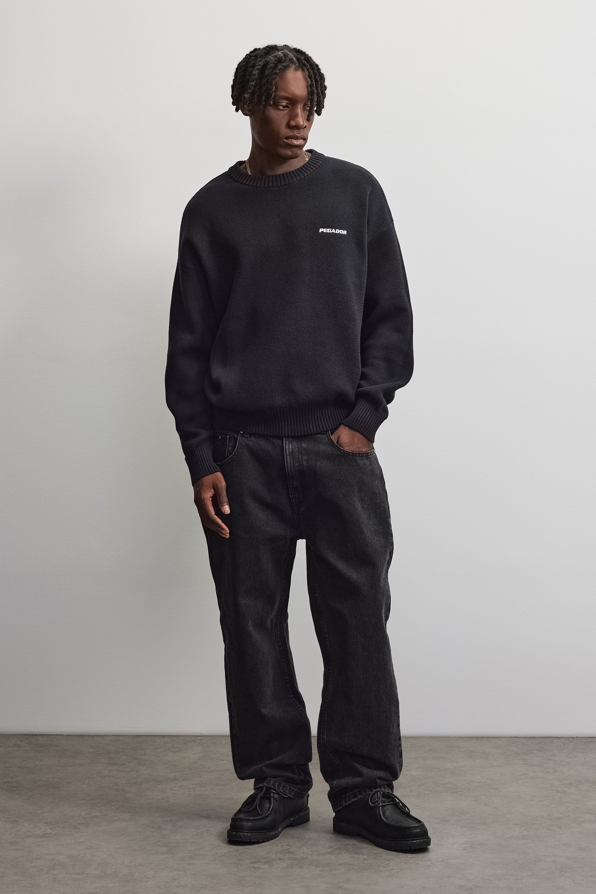 PEGADOR Rundhalspullover »Logo Oversized Knit Sweater« Baumwollmischung, oversize