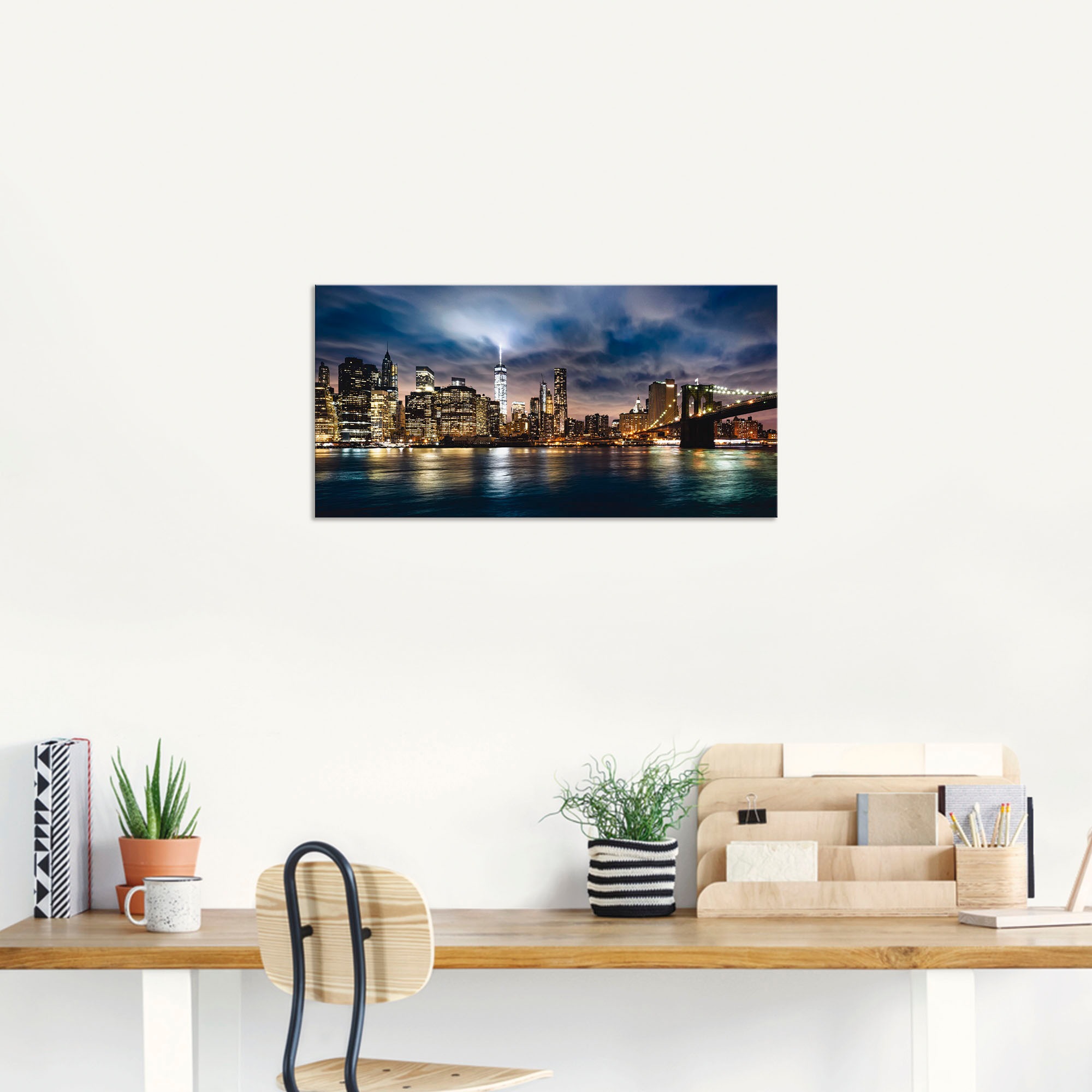 Artland Wandbild »Sonnenaufgang über Manhattan«, Amerika, (1 St.), als Alubild, Outdoorbild, Leinwandbild in verschied. Größen