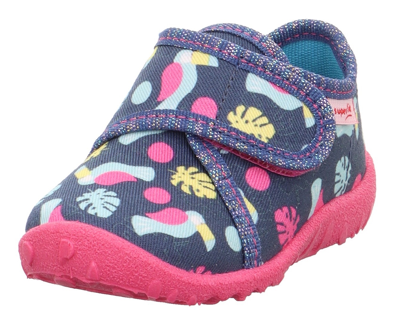 Superfit Hausschuh »SPOTTY WMS: mittel«, Kindergartenschuh mit buntem Muster, Größenschablone...