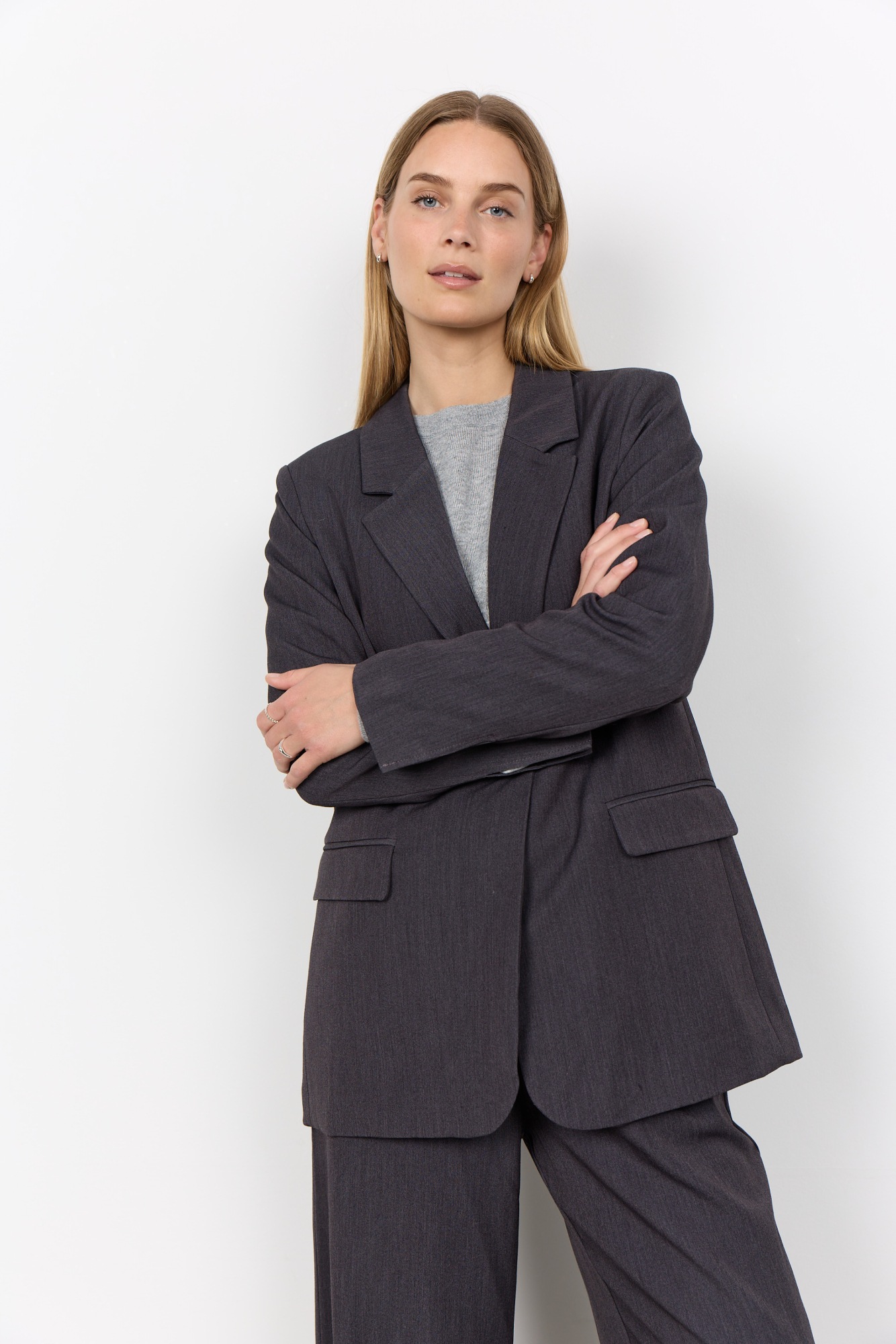 soyaconcept Longblazer »SC-ANN 2« Materialmix mit Stretch