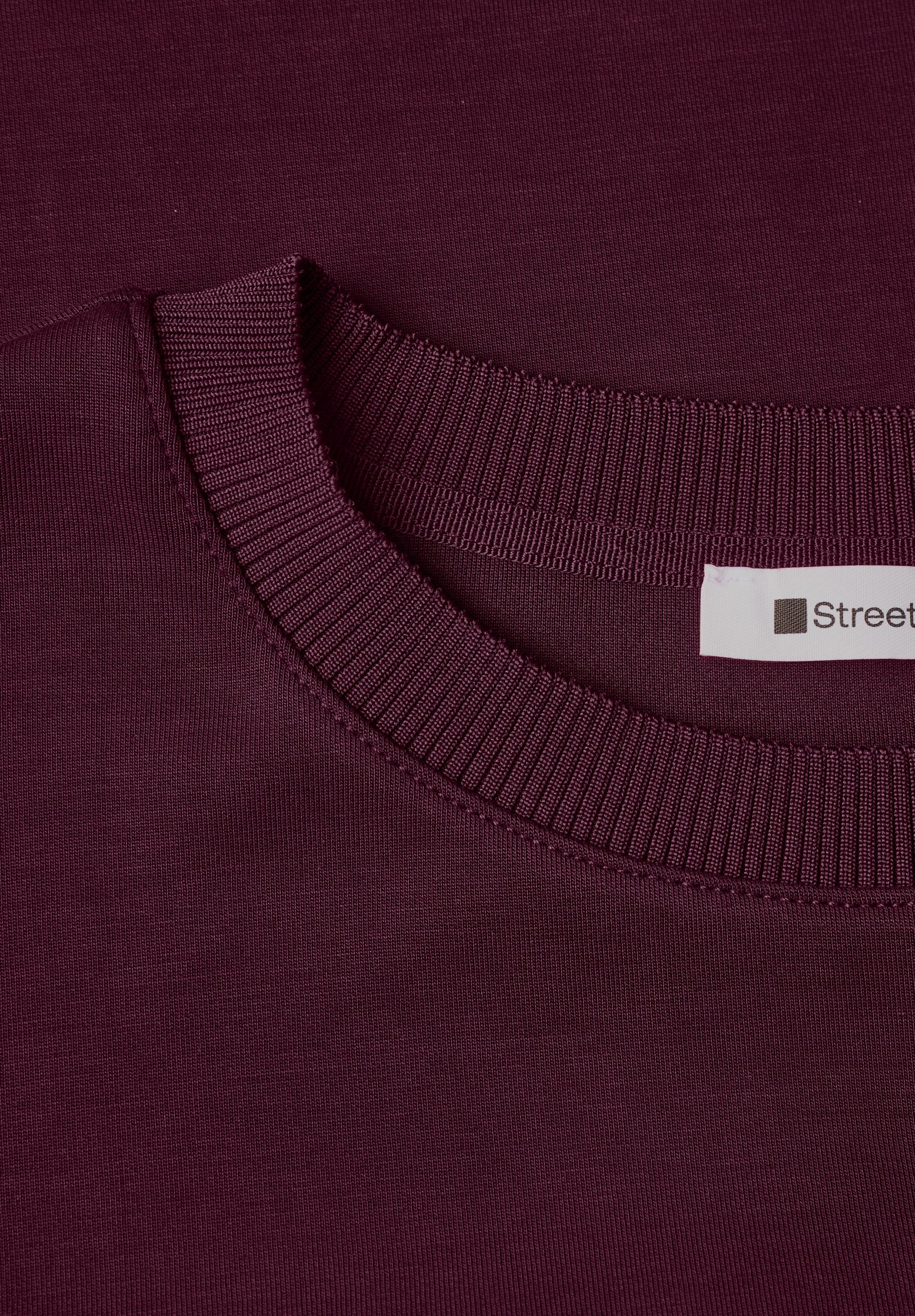STREET ONE T-Shirt mit Tunnelzug am Saum, im Silk-Look