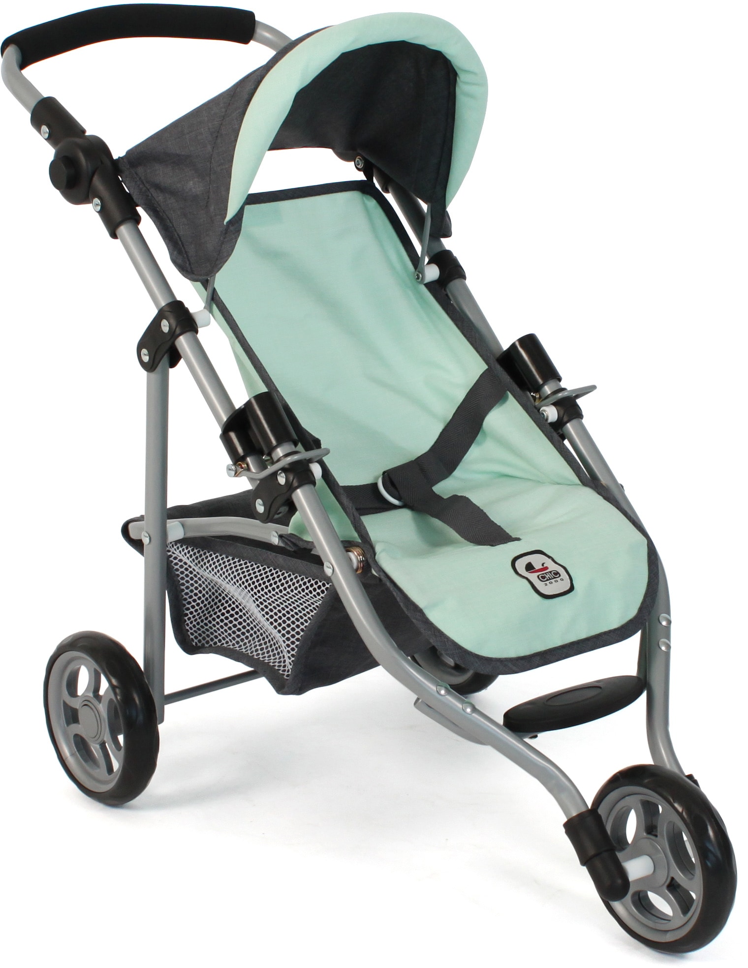 Puppenbuggy »Jogging-Buggy Lola, Grau-Mint«, mit klappbarem Verdeck