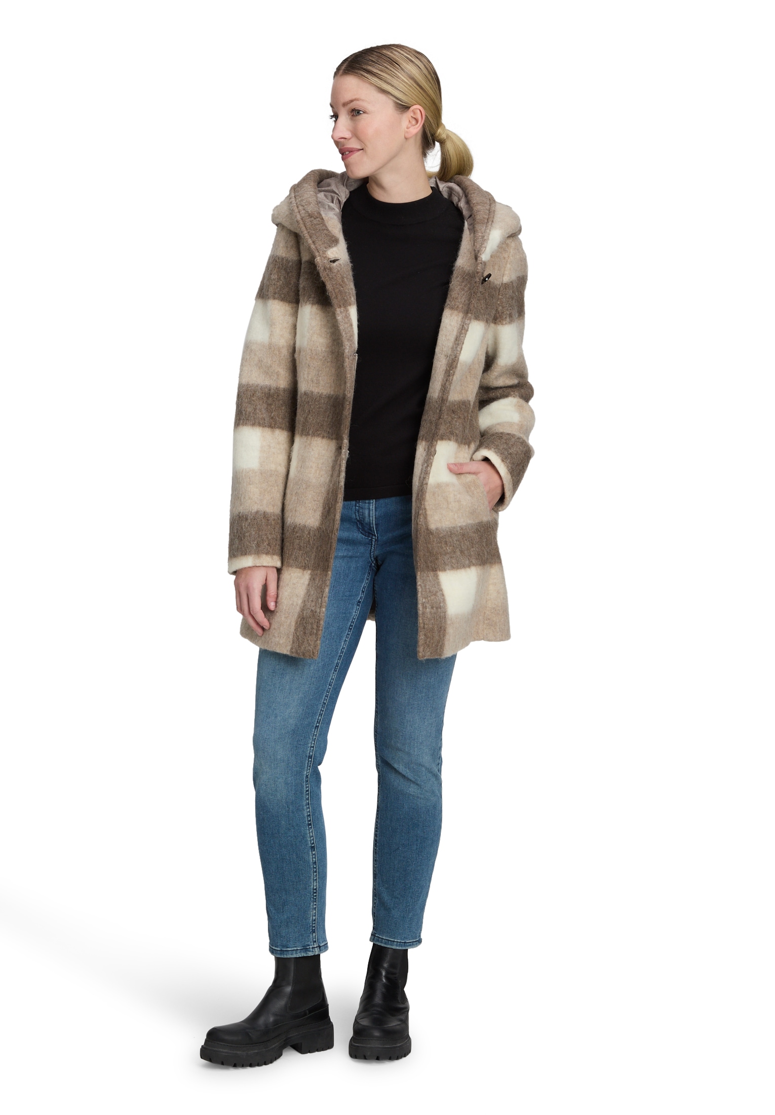Amber & June Kurzjacke »Kurzmantel mit Kapuze«