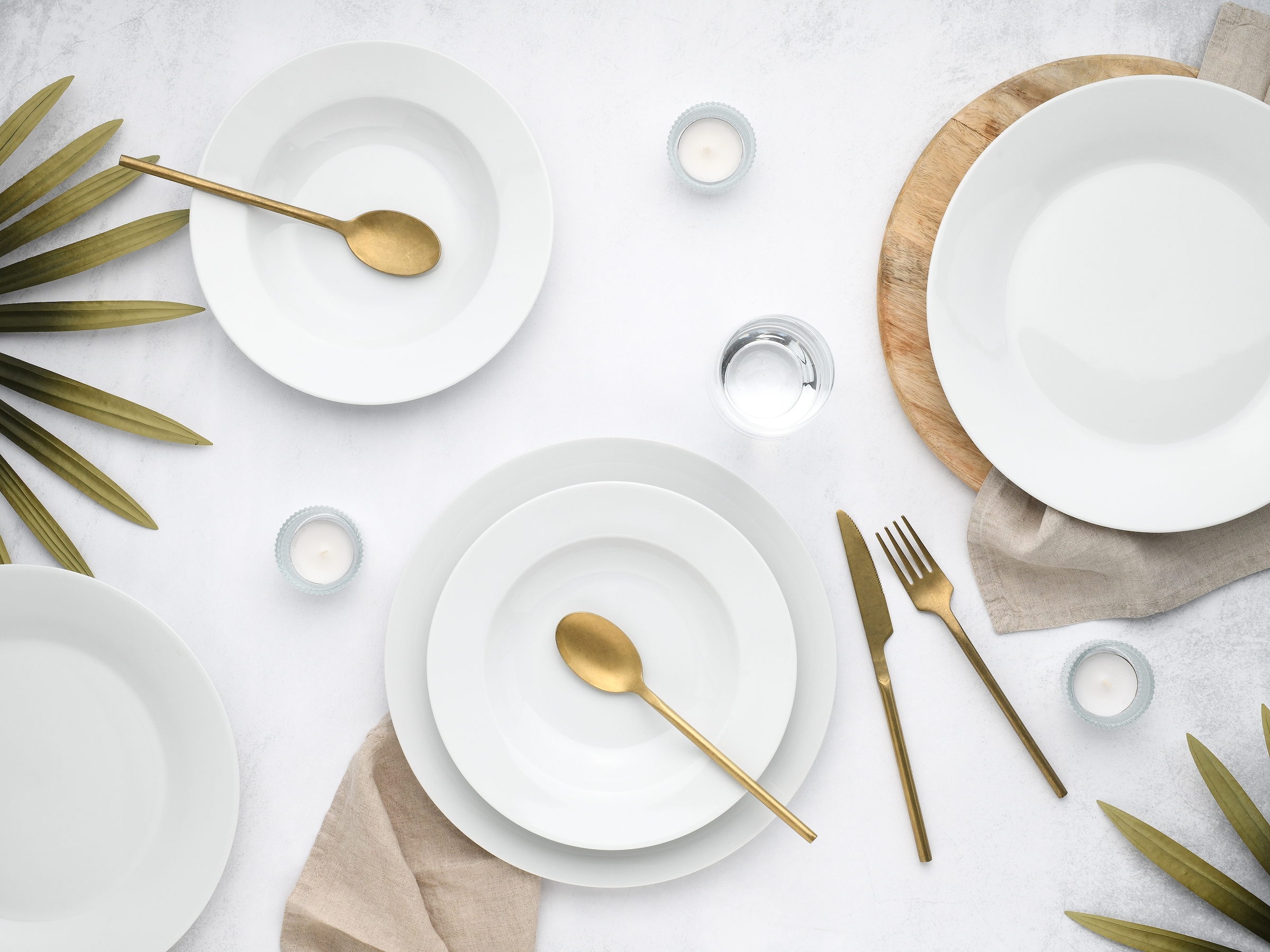 CreaTable Tafelservice »BASE Weiß, Service 12-tlg.« Klassisch, Zeitlos, Der Alleskönner