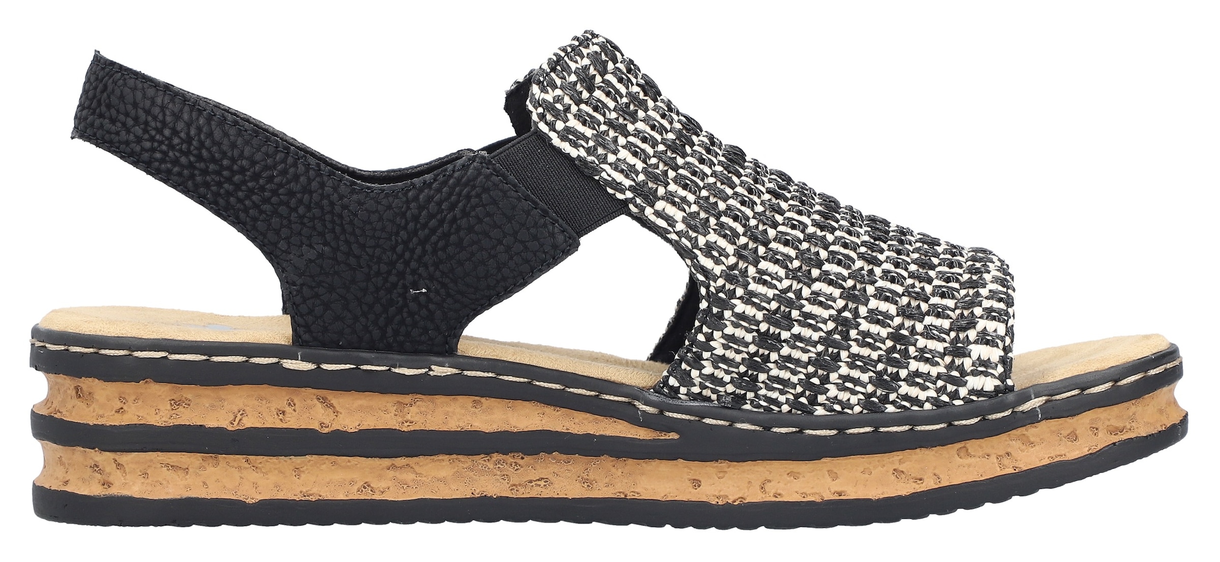 Rieker Keilsandalette, Sommerschuh, Strandschuh, Sandale in Flechtoptik