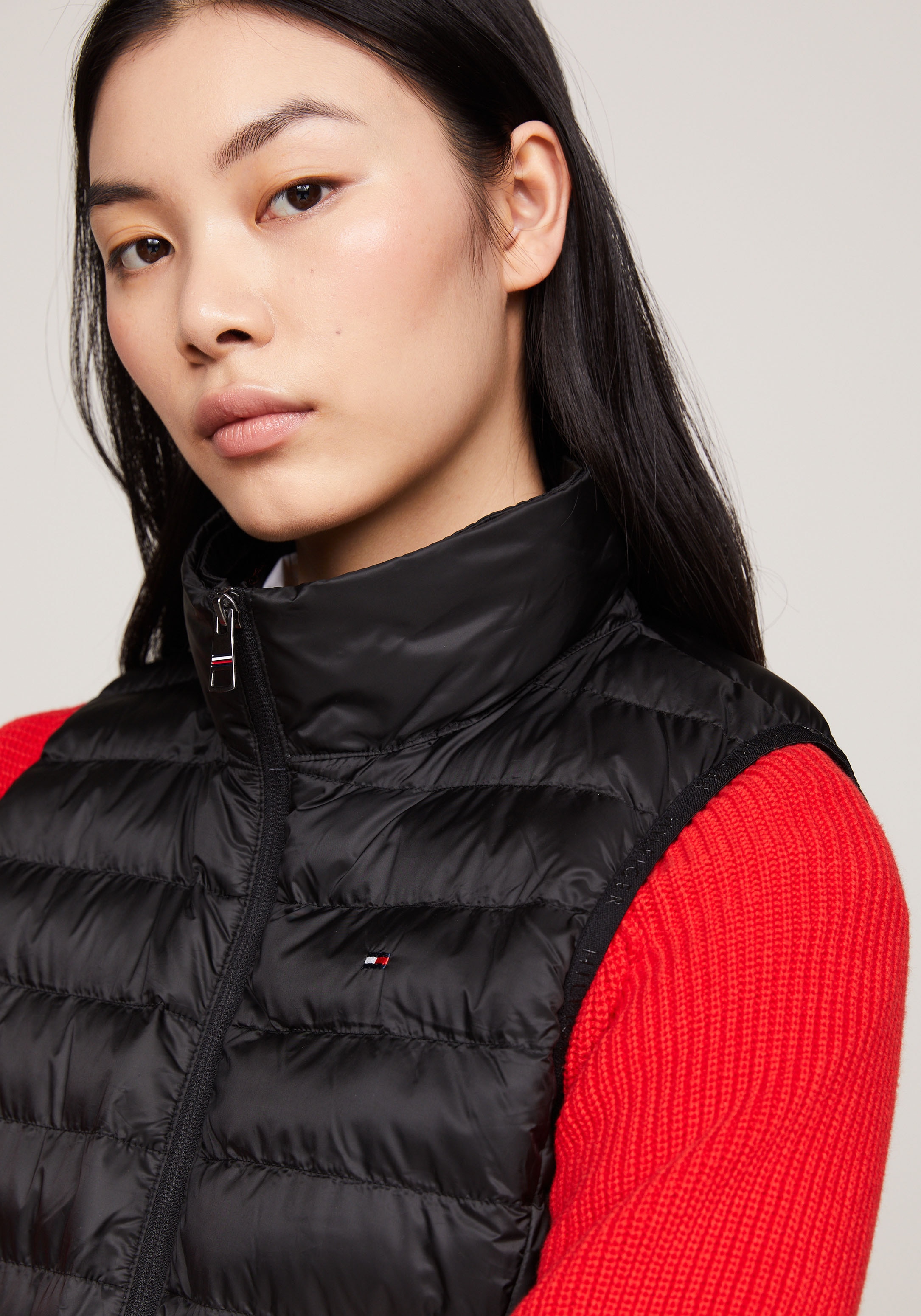 Tommy Hilfiger Steppweste »LW PADDED GLOBAL STRIPE VEST«, (Global Serie TH WOMEN), Reißverschlusstaschen