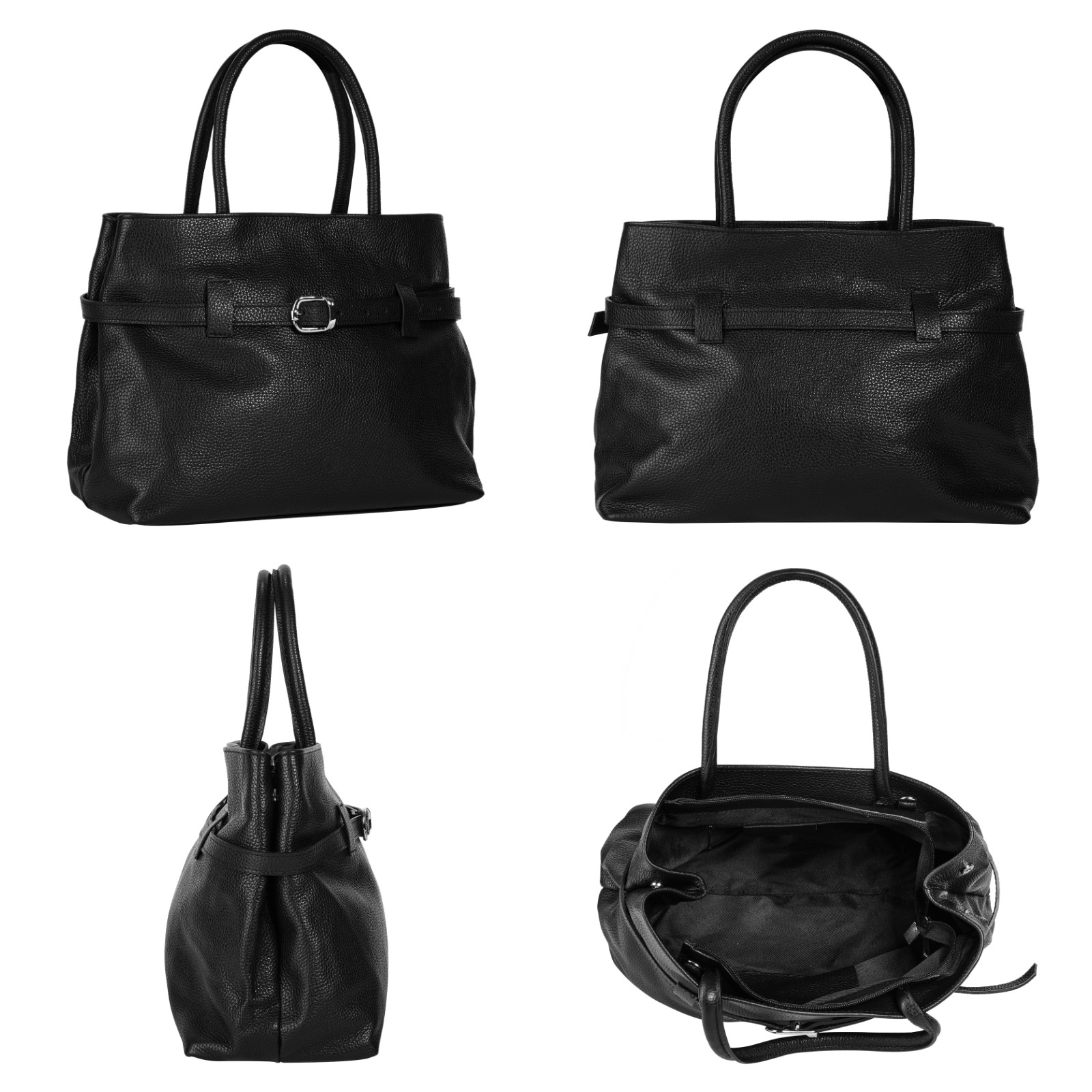 Cluty Henkeltasche, echt Leder, Made in Italy
