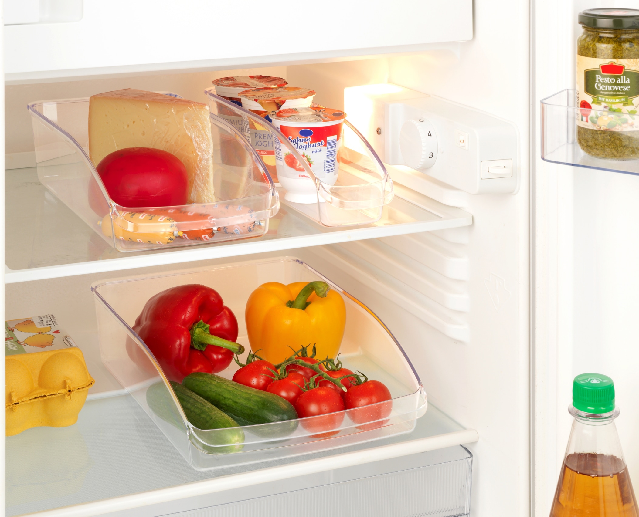 WENKO Aufbewahrungssystem »Kühlschrank-Organizer«, (Set, 3 tlg.), zum Sortieren von Lebensmittelvorräten, Obst und Gemüse, 3 Größen