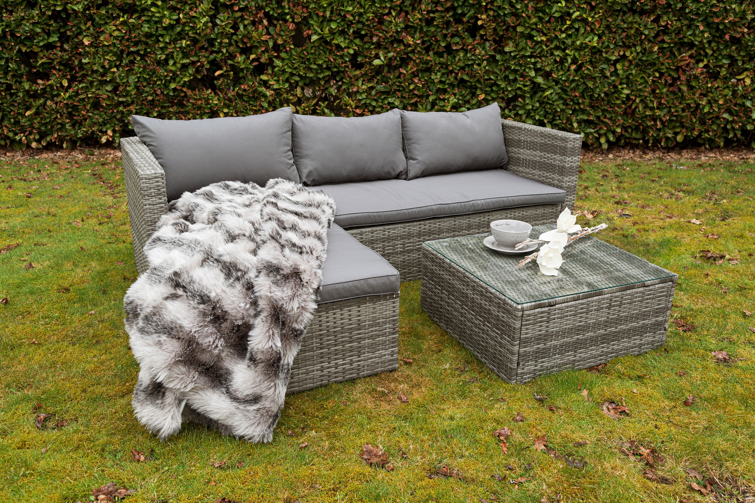 my Flair Gartenlounge-Set, (2 tlg.), 1 Sofa, 1 Tisch