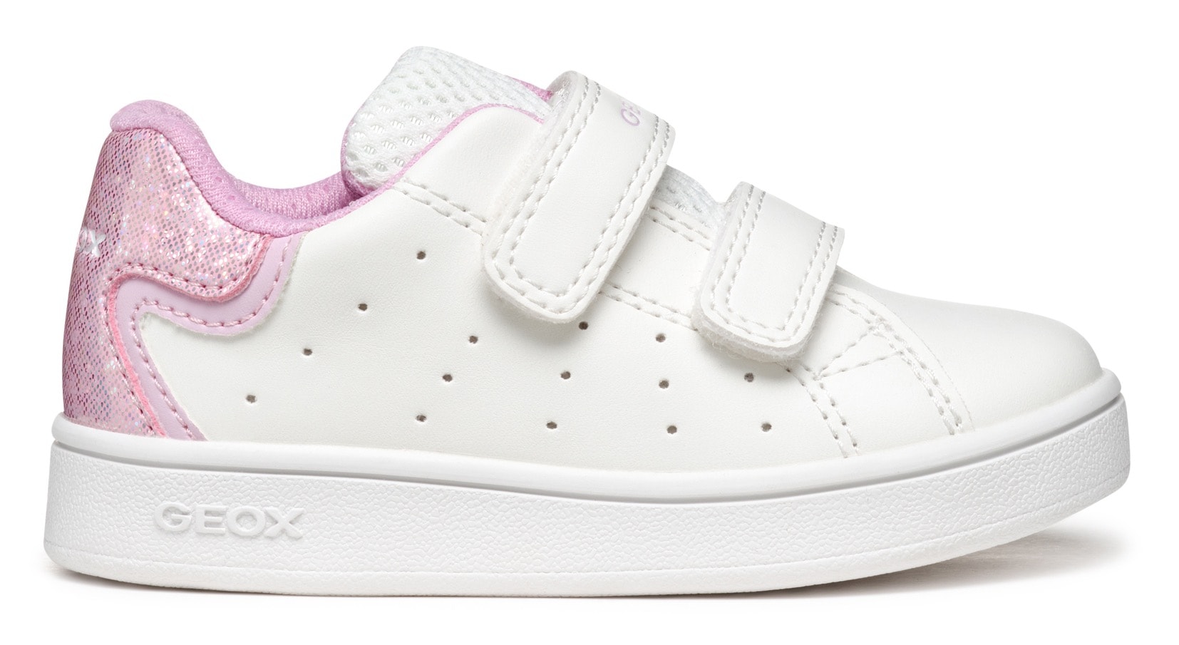 Geox Sneaker »B ECLYPER GIRL«, Retro Sneaker, Klettschuh mit bunt glitzerndem Ferseneinsatz