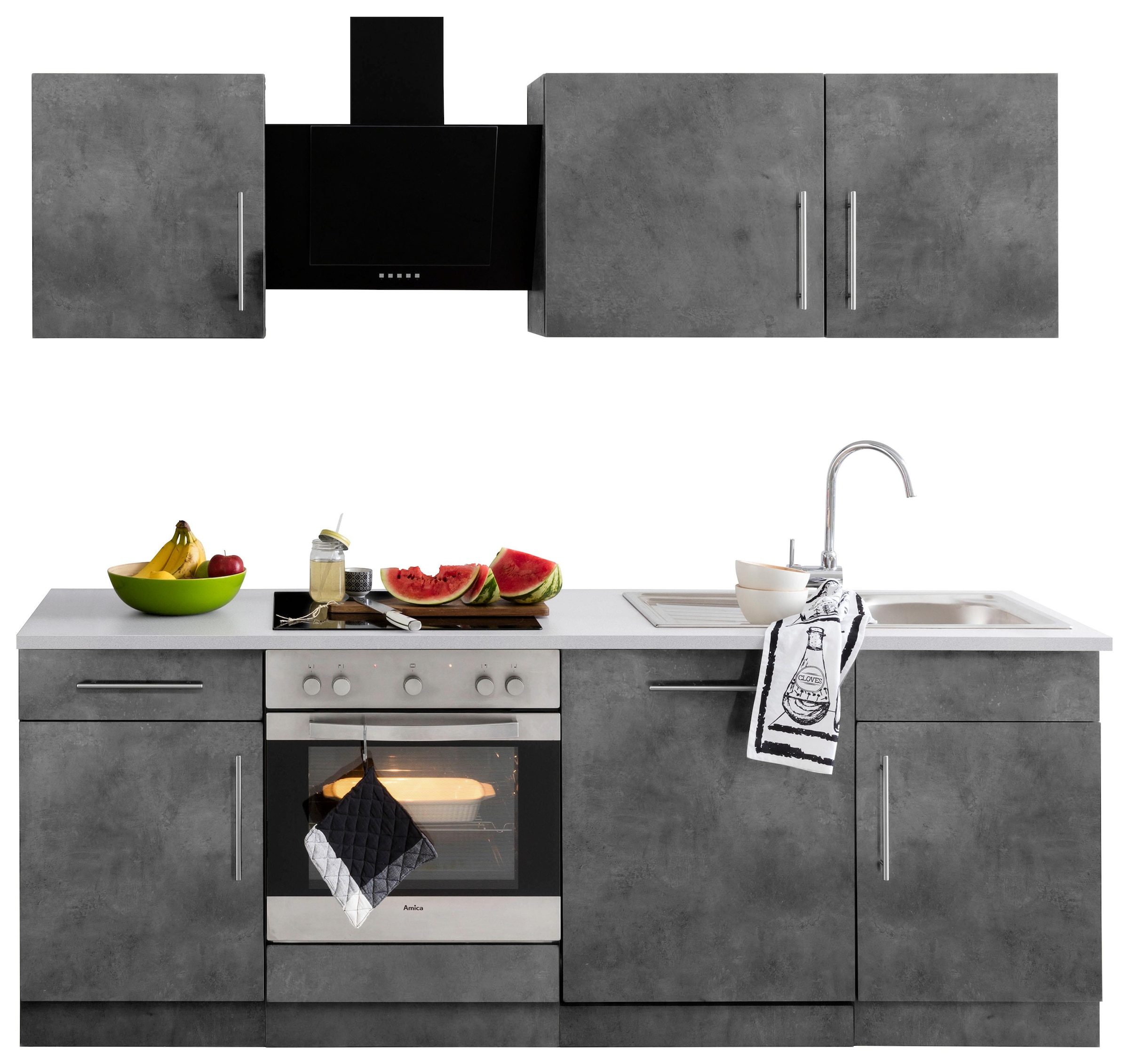 wiho Küchen Küchenzeile »Cali«, mit cm bei mit online Breite E-Geräten, Metallgriffen OTTO 220