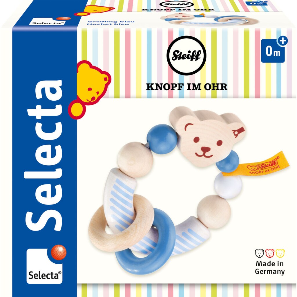 Selecta Greifling »Holzspielzeug, Steiff by Selecta®, blau«, Made in Germany