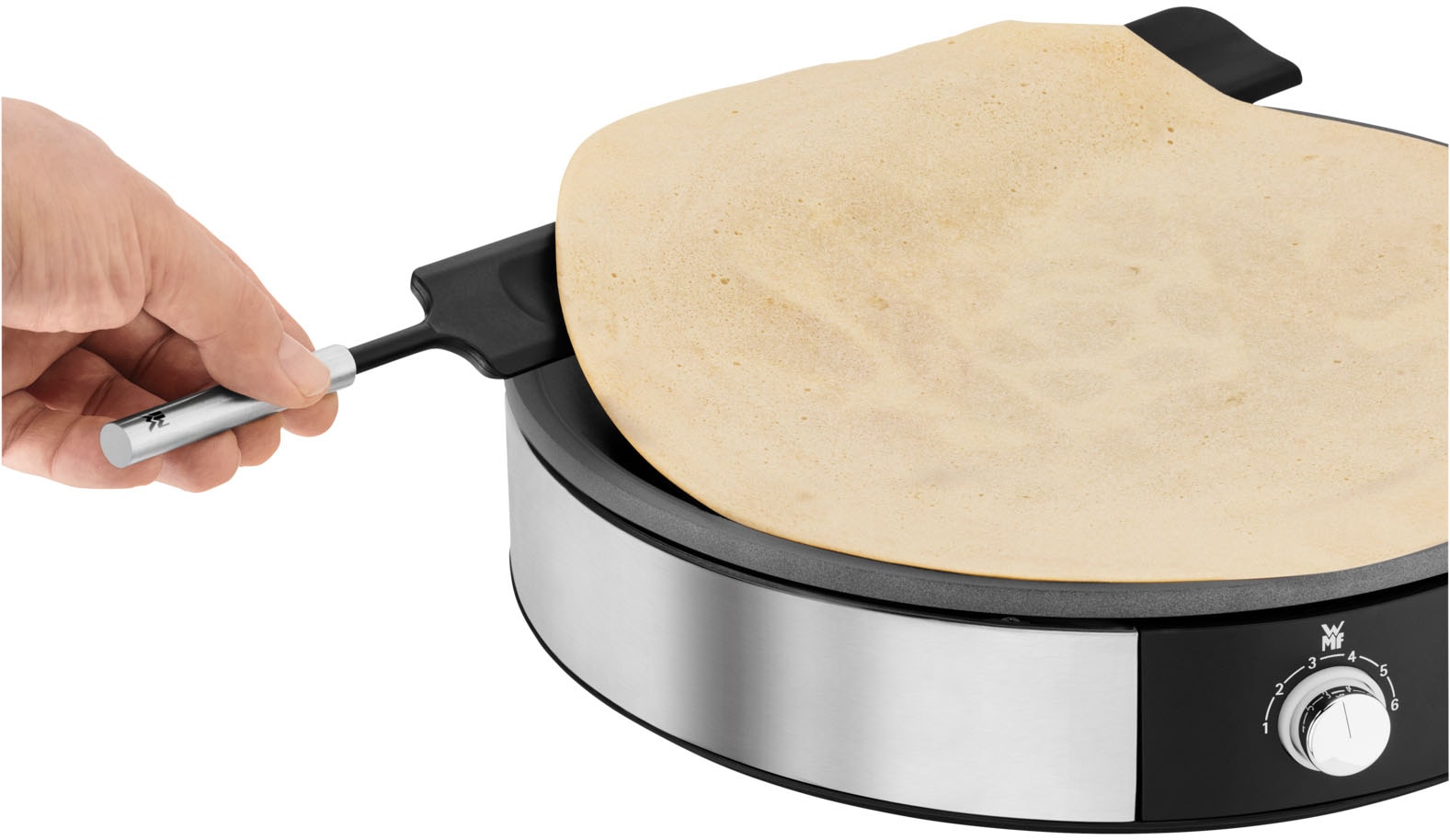 WMF Crêpesmaker »LONO Crêperie, abnehmbare, spülmaschinengeeignete Platte«, 1600 W, Ø 33 cm, inkl. Crepes-Wender und Teigverteiler, 6 Hitzestufen, Überflussrand