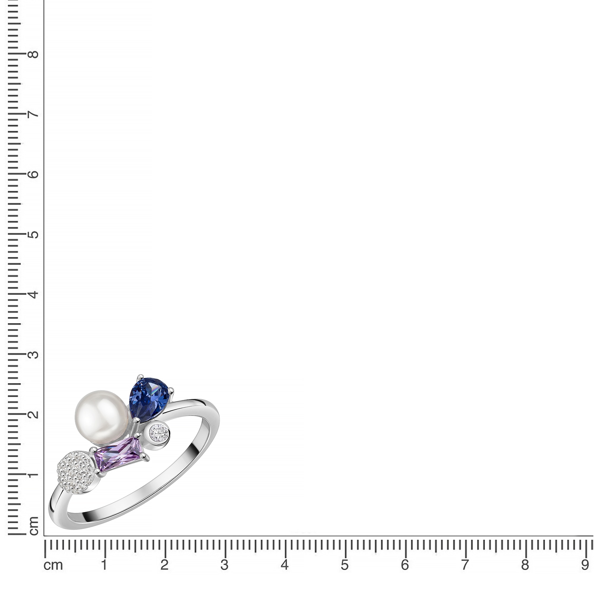 Firetti Fingerring »Schmuck Geschenk Silber 925 Damenring Ring Baguette Kreis Tropfen« mit Zirkonia (synth.) - mit Süßwasserzuchtperle