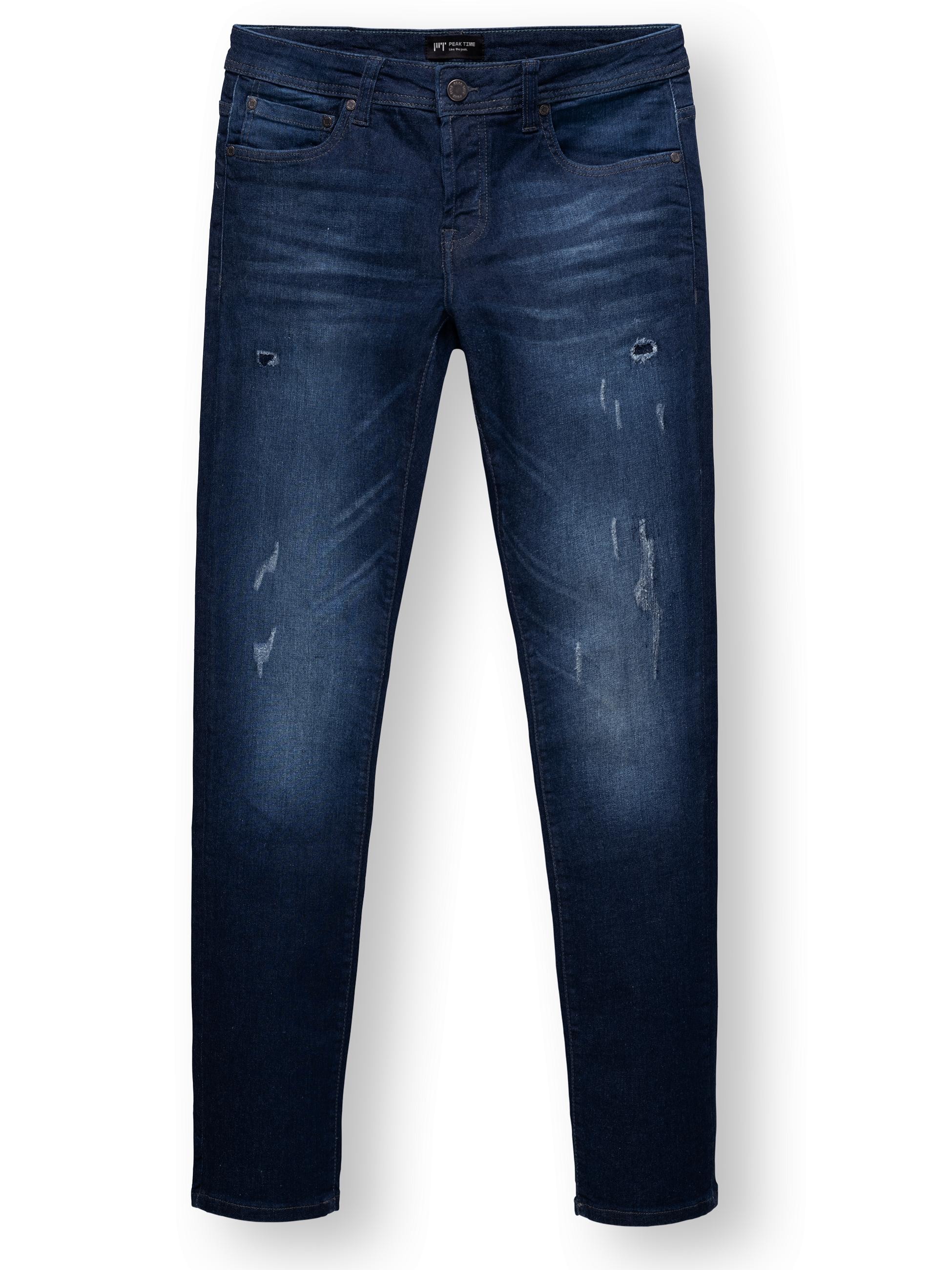 PEAK TIME Slim-fit-Jeans »Slim-fit-Jeans München« Herren Jeans mit Destroyed-Optik